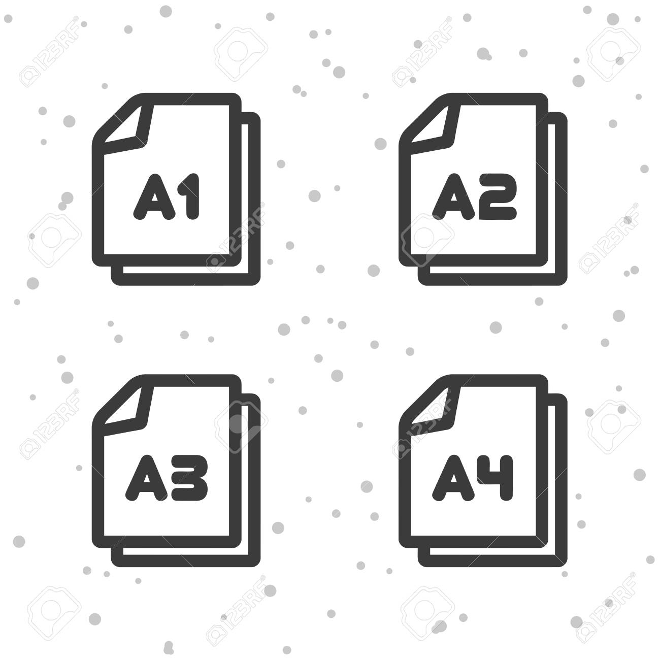 paper size a1 a2 a3 a4 and icons document symbol a3 paper size