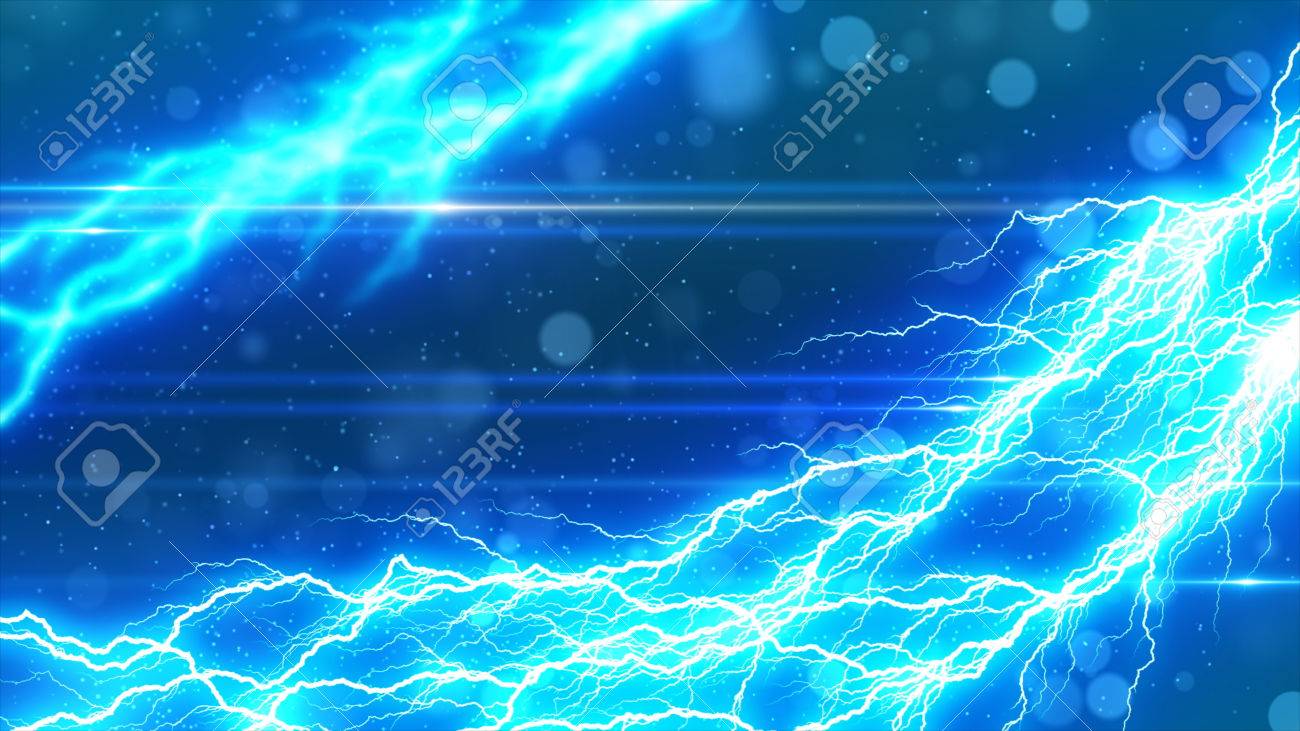 Lightning And Sparkling Background Stock Photo, Picture And