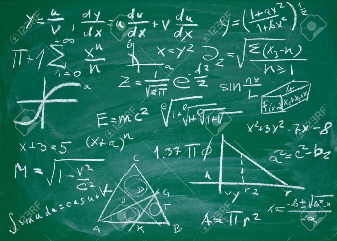 chalkboard with math