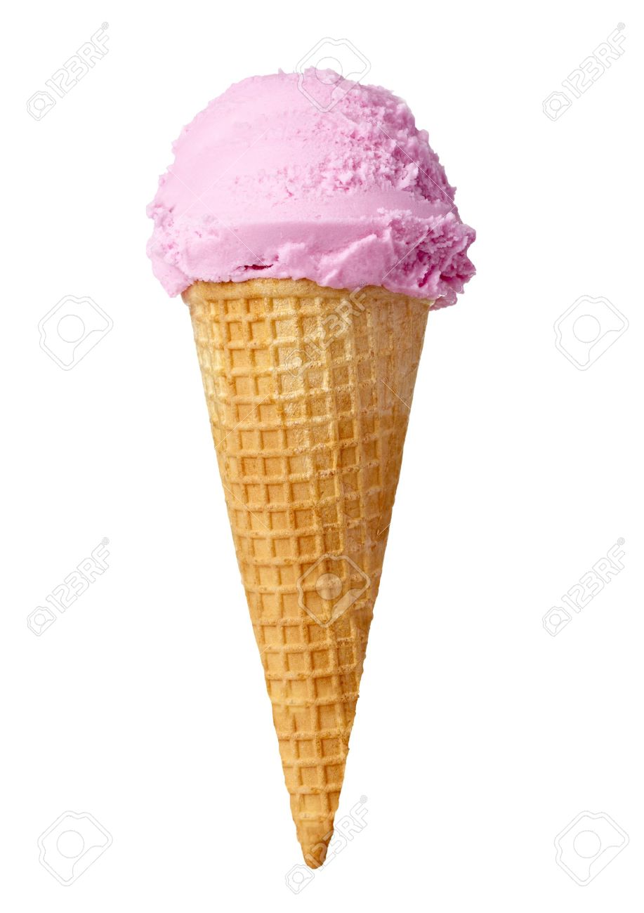 Ice Cream On White Background Stock 
