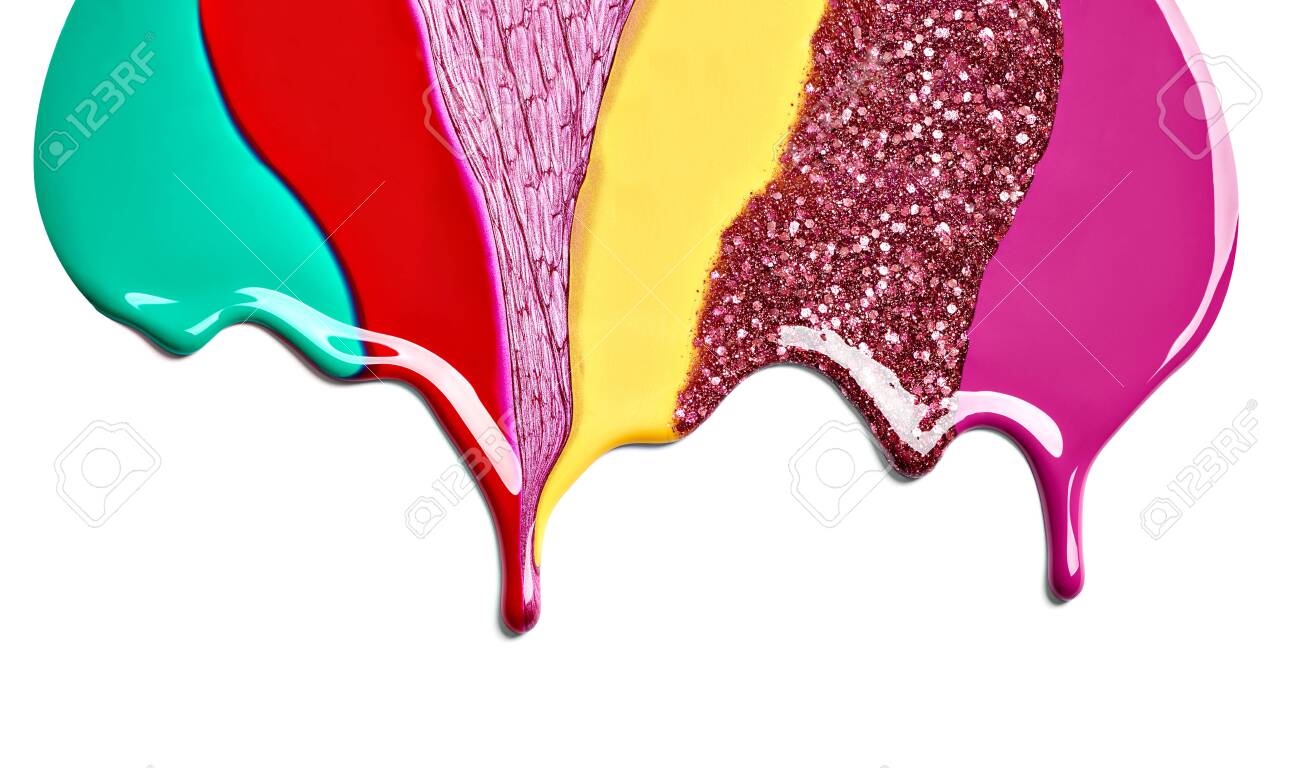 Close Up Of A Nail Polish Drops On White Background Stock Photo Picture And Royalty Free Image Image 138383997