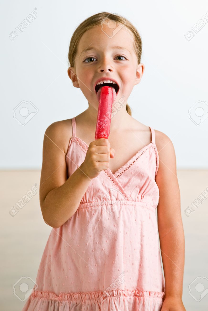 Young Girl Licking