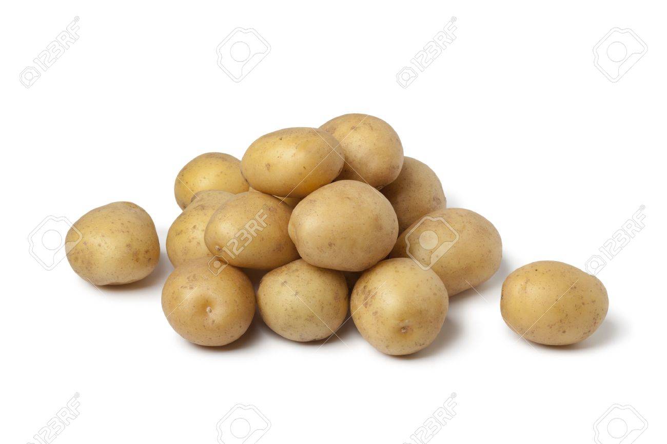Small new potatoes on white background - 14040850 Small new potatoes on white background - 14040850