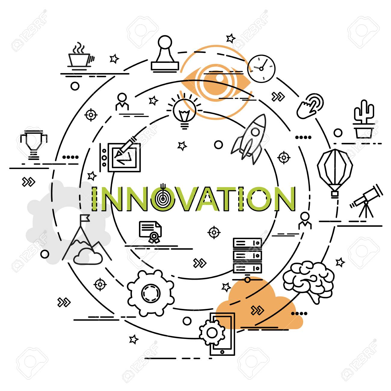flat colorful design concept for innovation infographic idea template making