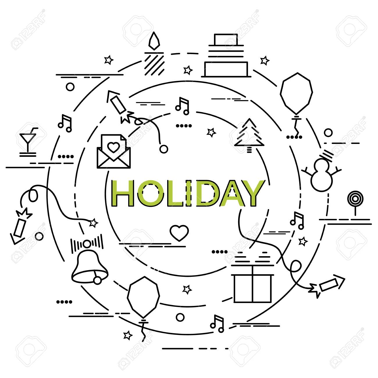 flat colorful design concept for holiday infographic idea of holiday infographic template