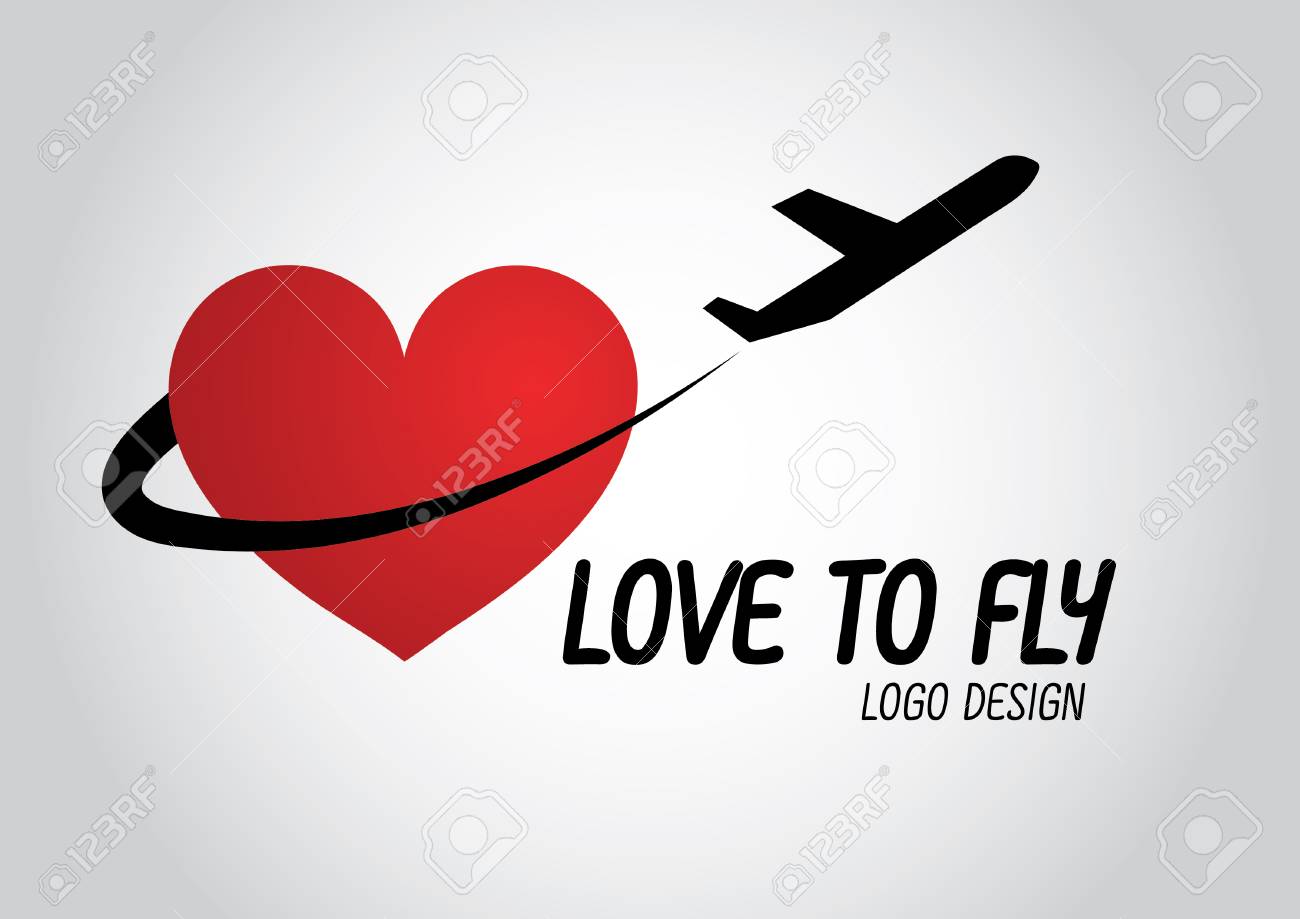 love plane logo design royalty free cliparts vectors and stock plane logo design