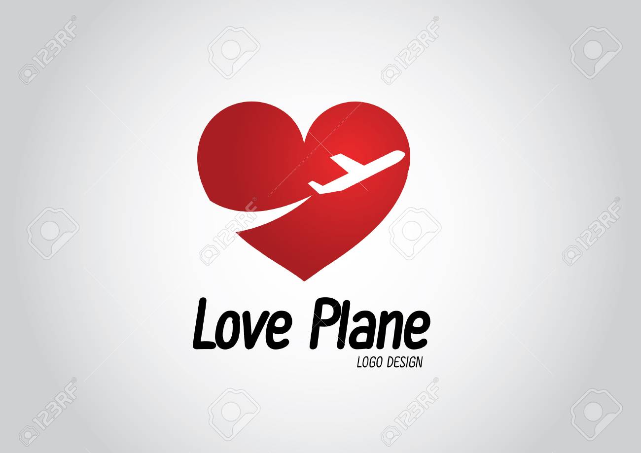 love plane logo design royalty free cliparts vectors and stock plane logo design