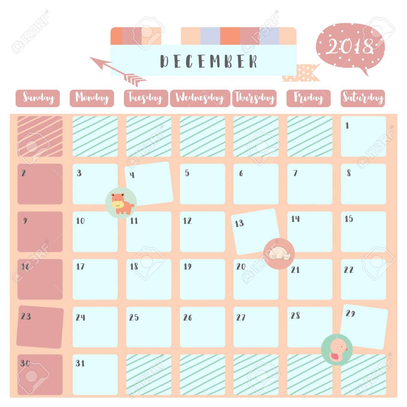 free calendar december 2018