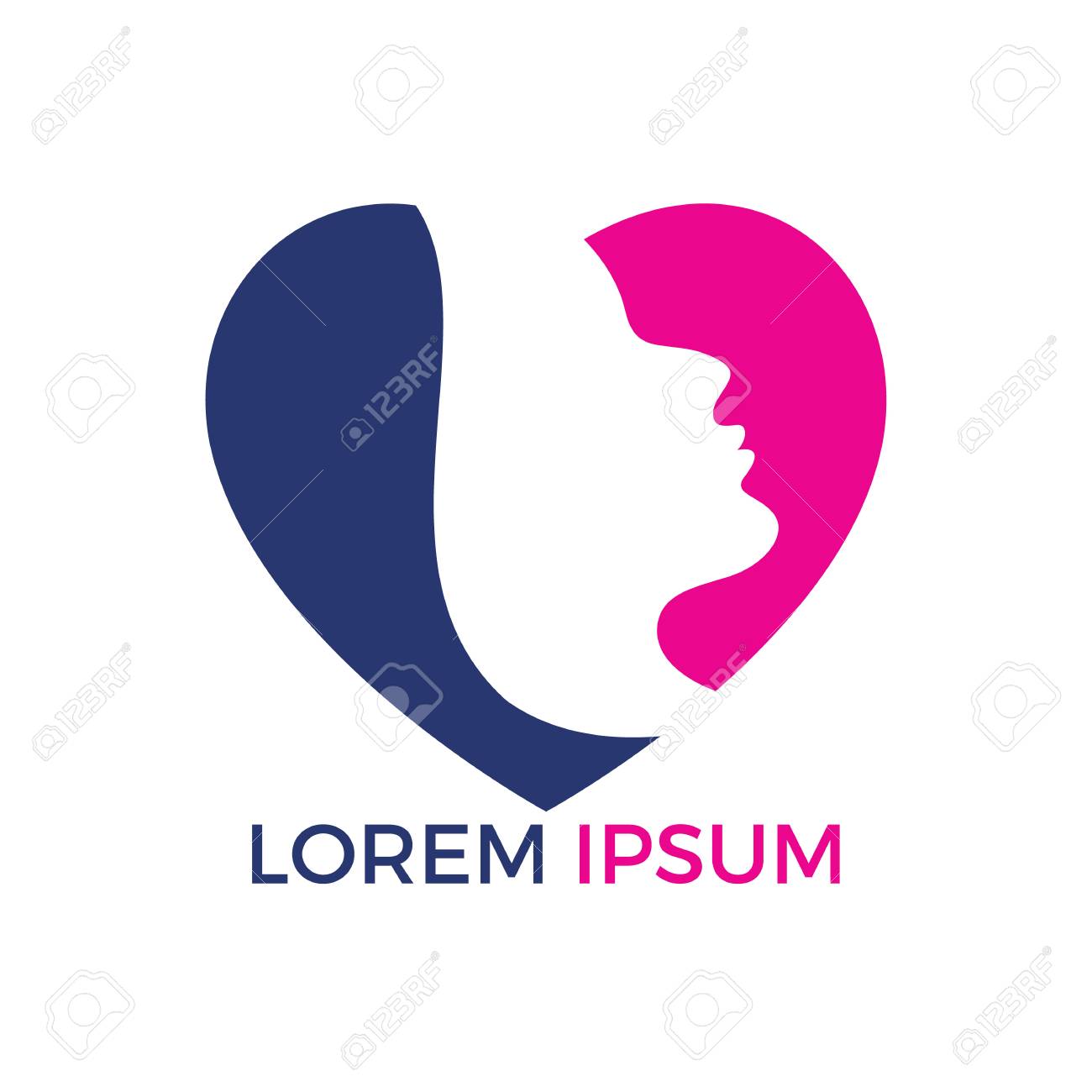 Spa And Salon Logo Design Beauty Lady In Heart Shape Vector