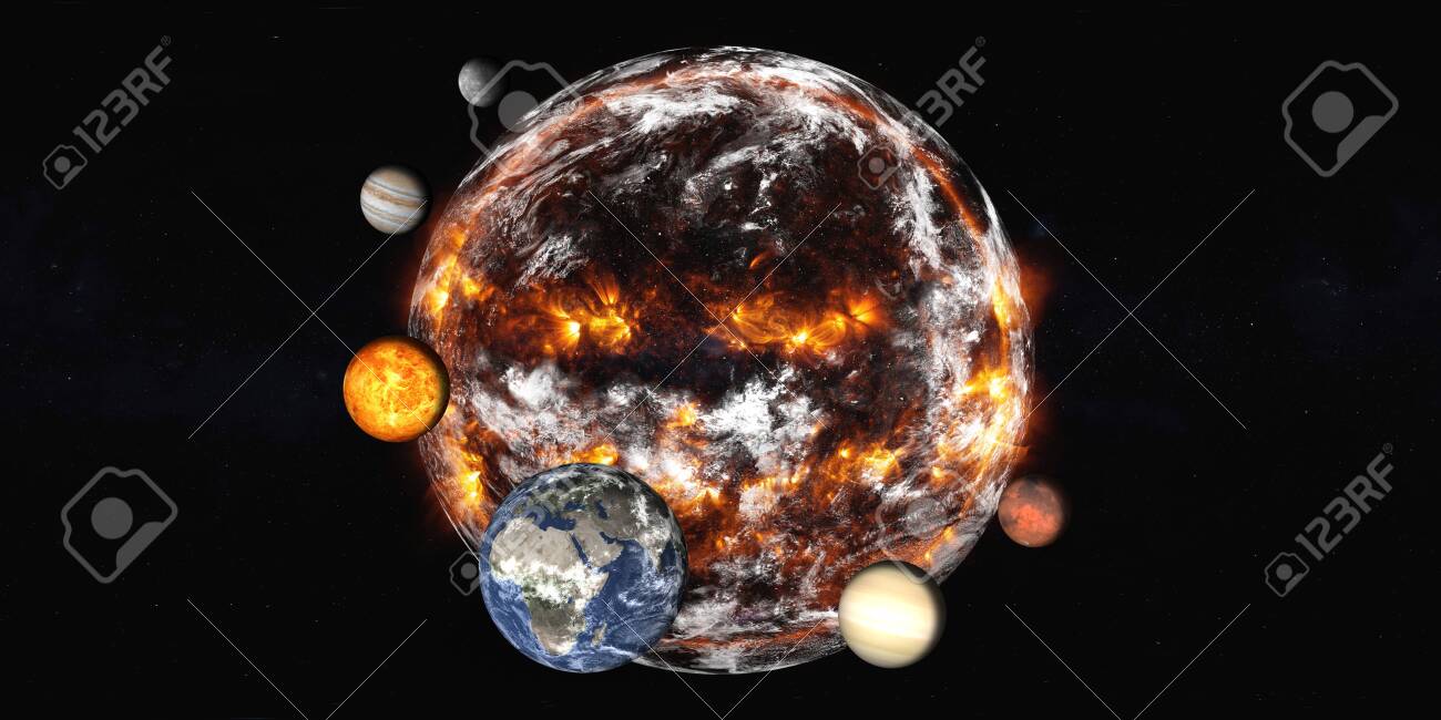 Planet Earth With Planets Of Solar System Explosion In The Outer Stock Photo Picture And Royalty Free Image Image 127978139
