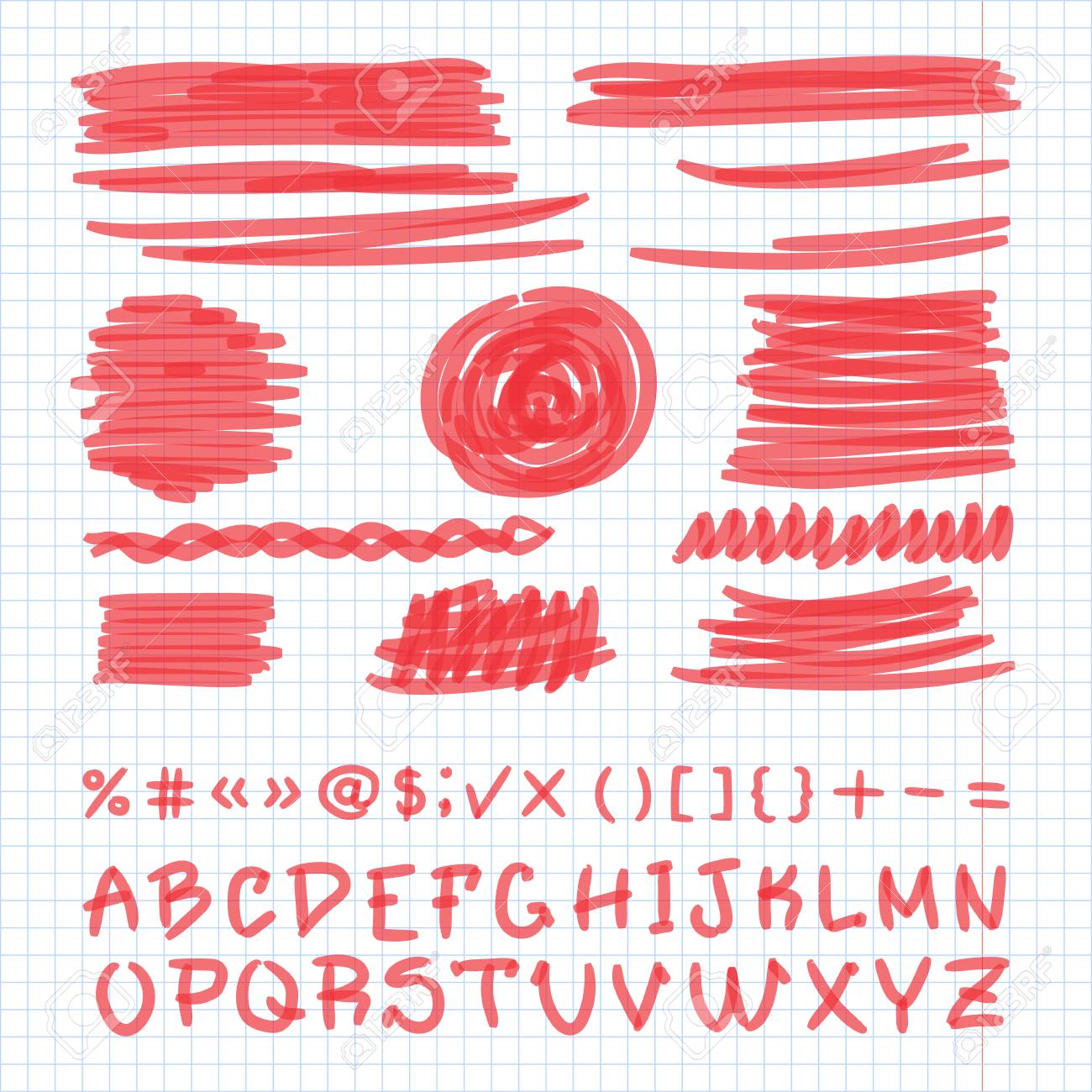 マーカーの手書き落書き文字 数学記号ベクトルのイラスト素材 ベクタ Image