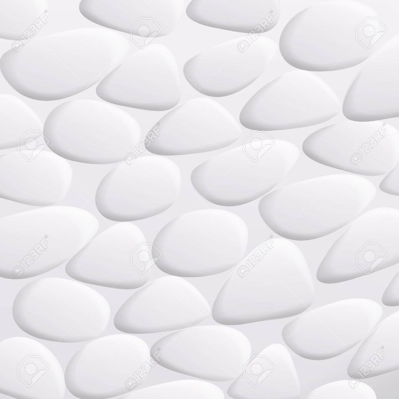 白い小石のベクトル さまざまな形の自然なリアルな 3 D 石 海岩礫は 白い背景で隔離 のイラスト素材 ベクタ Image