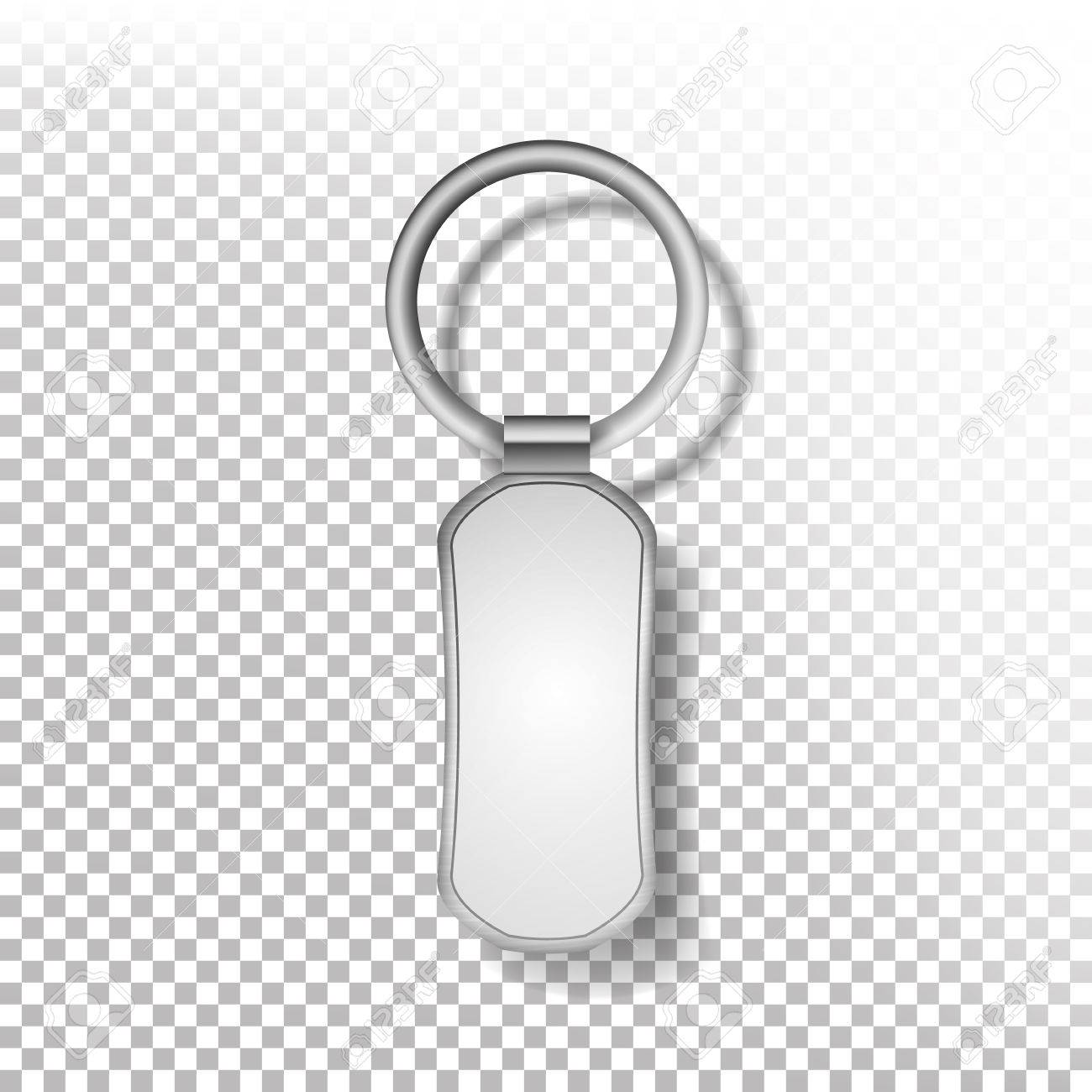 テンプレート金属キーチェーン ベクトル リアルなイラストです キーホルダーやペンダントをモックアップします のイラスト素材 ベクタ Image