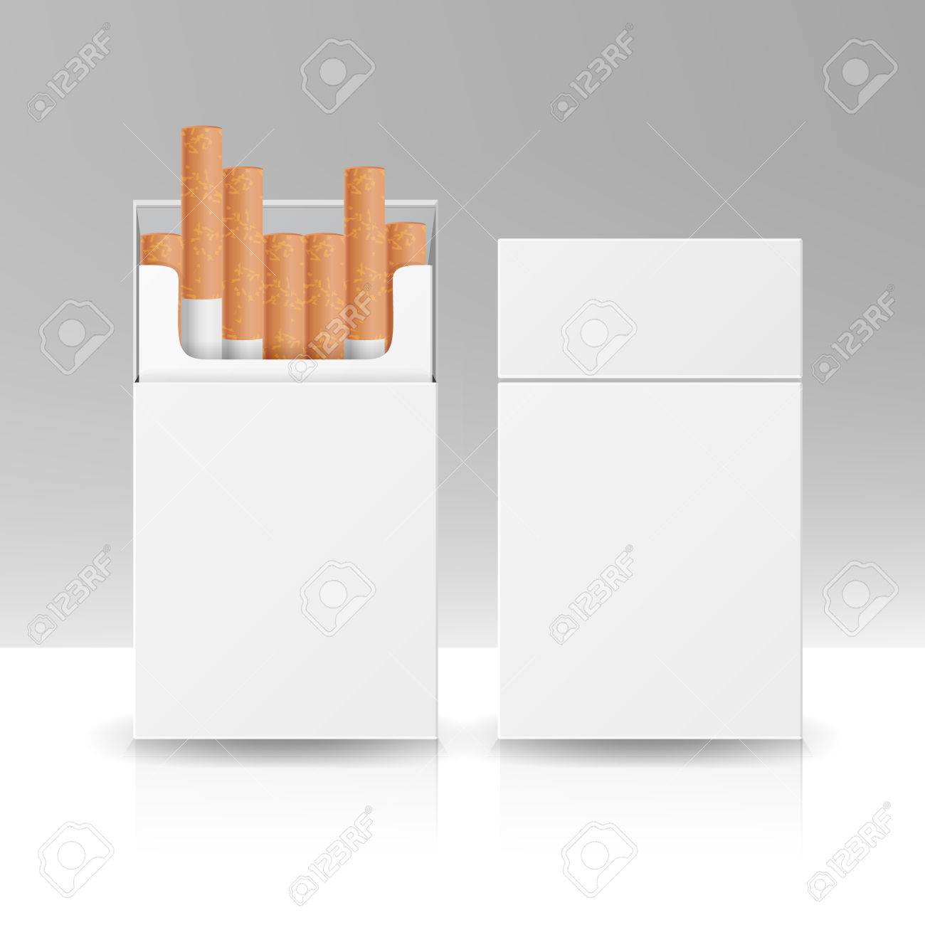 blank pack package box of cigarettes 3d vector template for design