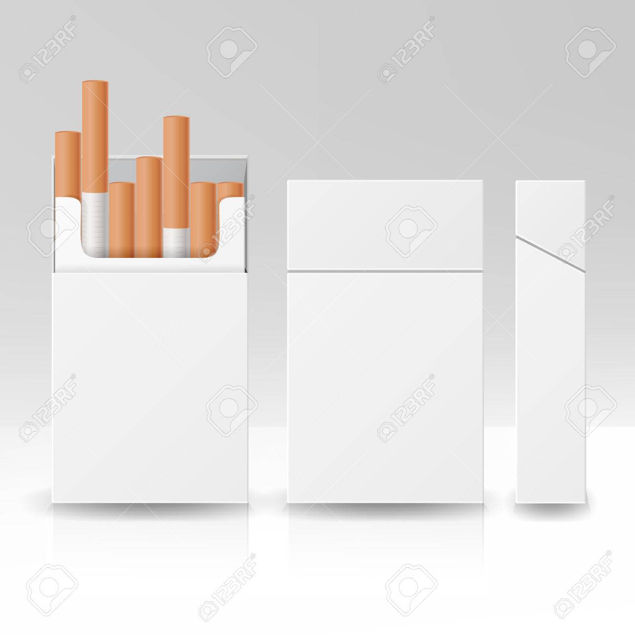 blank pack package box of cigarettes 3d vector carton template