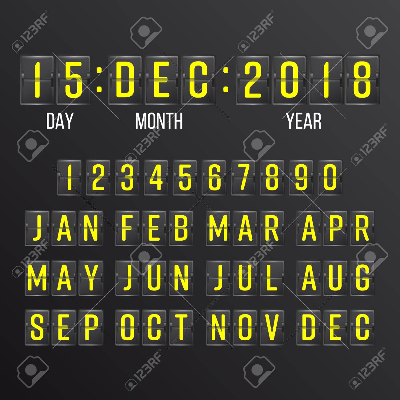 flip countdown timer vector flip scoreboard digital calendar days countdown calendar