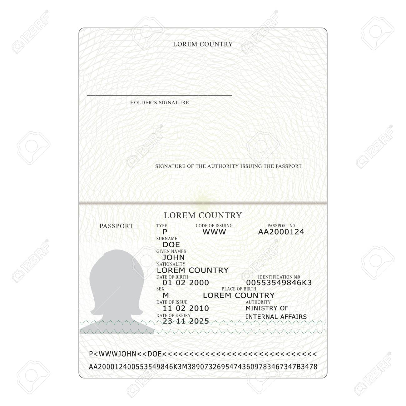 blank passport template