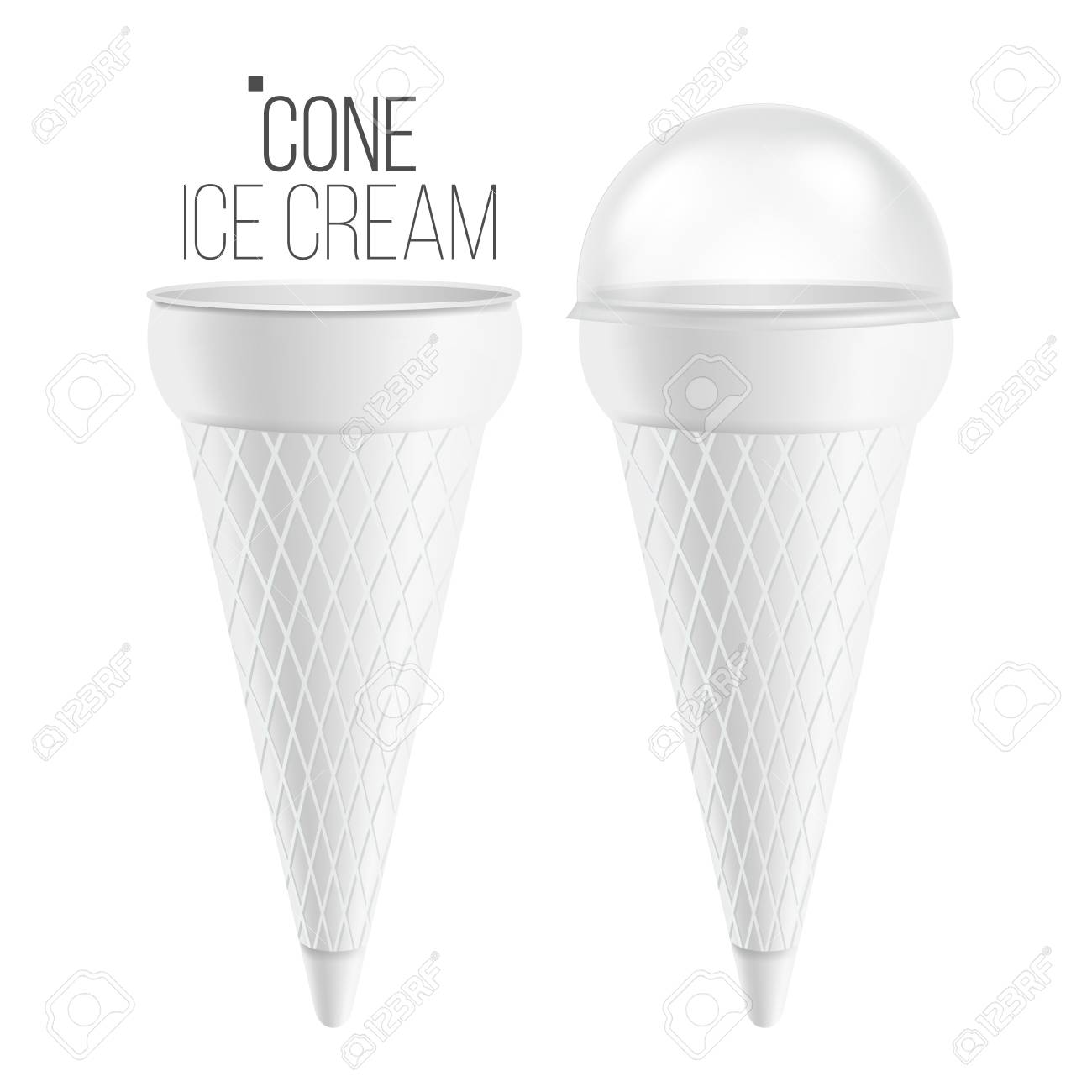 Ice Cream Cone Template Vector For Dessert Yogurt Plastic Royalty Free Cliparts Vectors And Stock Illustration Image