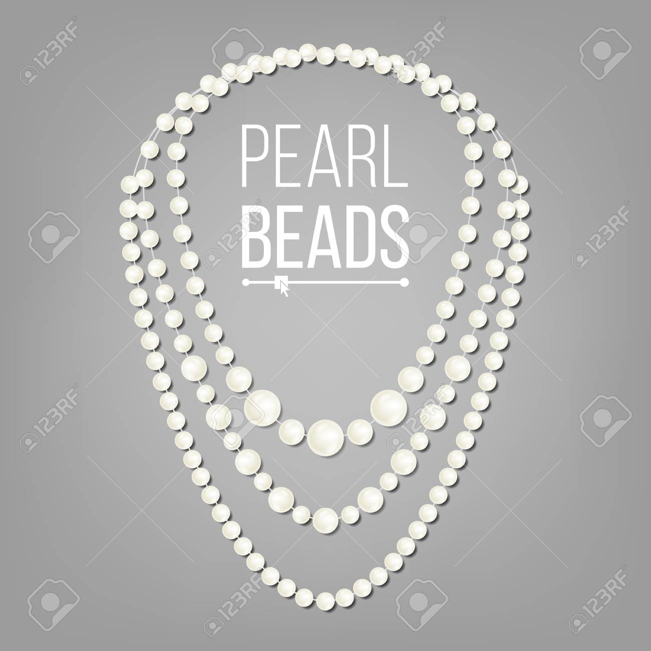 真珠のネックレスのベクトル 宝石の文字列 エレガントで豪華な装飾イラストです のイラスト素材 ベクタ Image