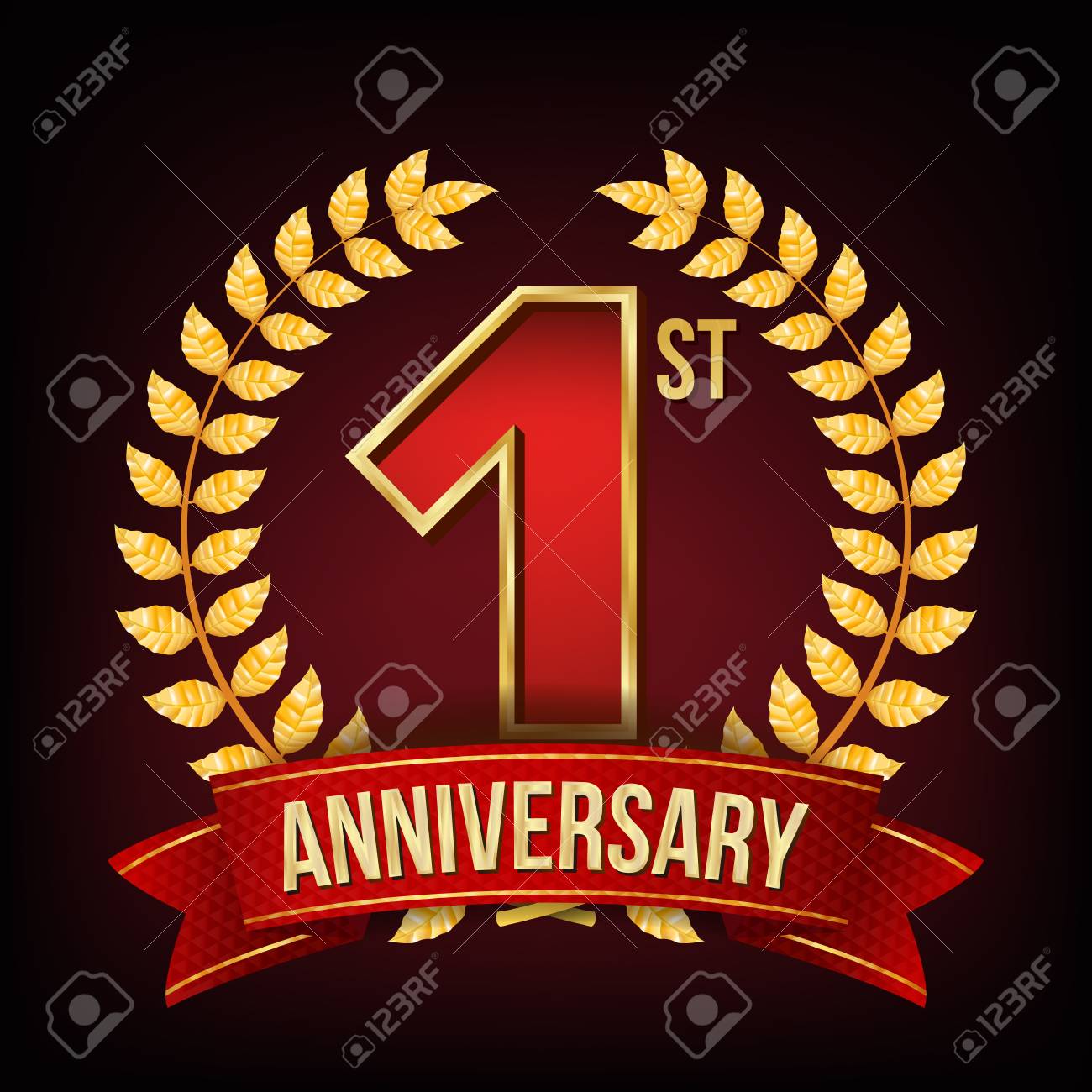 1 year anniversary banner vector on black background royalty free anniversary banner