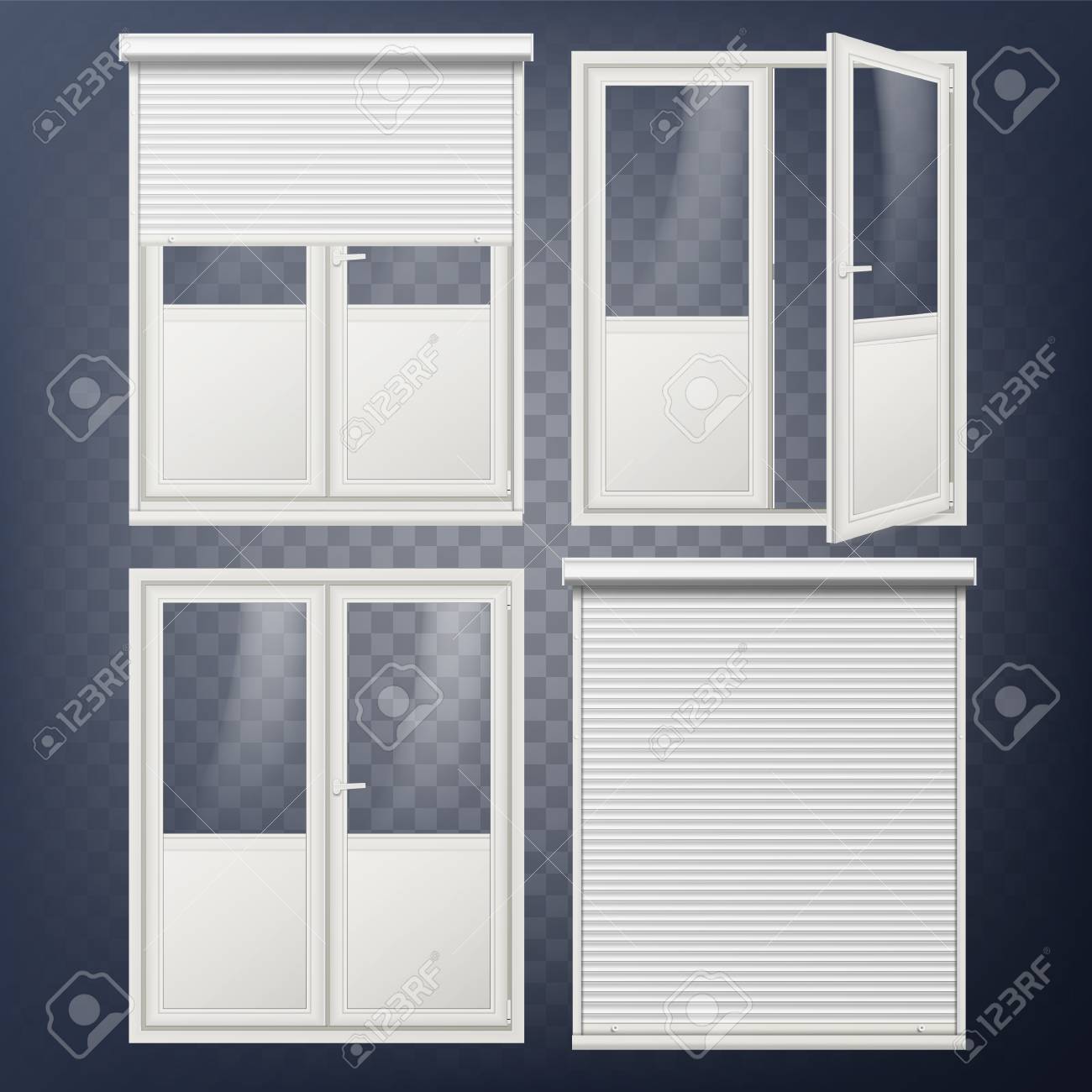 Plastic Glass Door Vector In White Roller Shutter Royalty Free Plastic Glass Door Vector In White Roller Shutter Stock 96235436