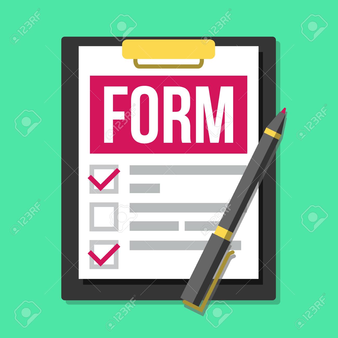 claim form vector to do list flat illustration royalty free