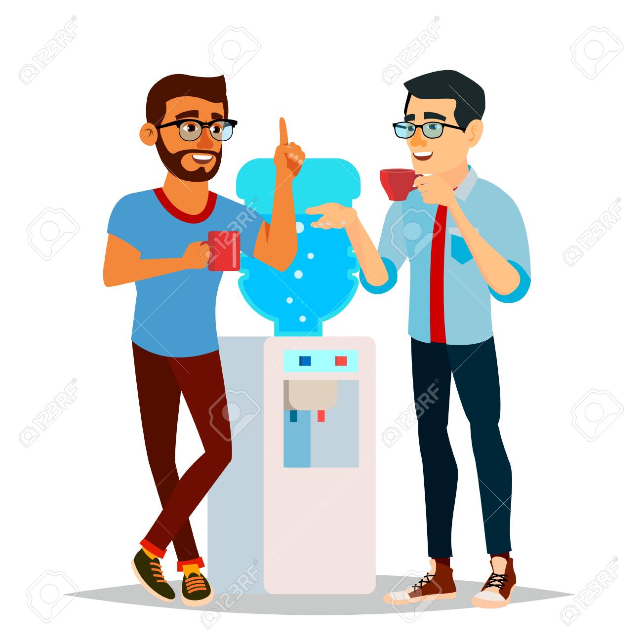 water cooler gossip vector modern office water cooler laughing