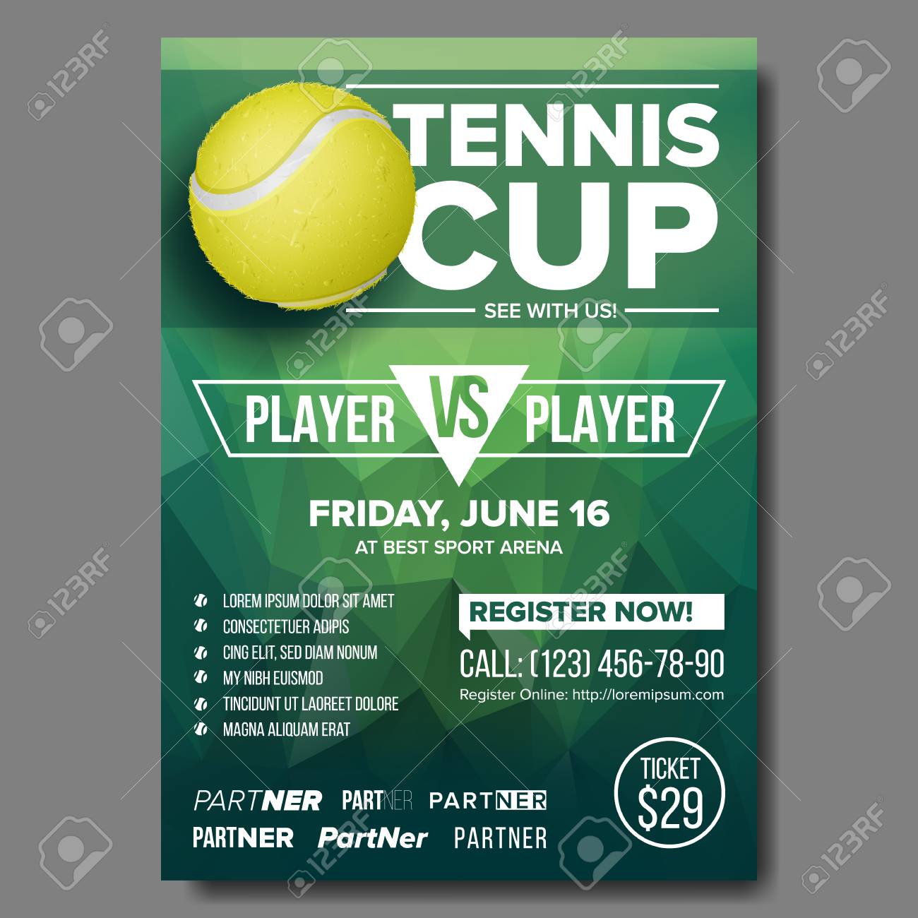 Tennis Poster Vector Design For Sport Bar Promotion Court Stock Photo Picture And Royalty Free Image Image