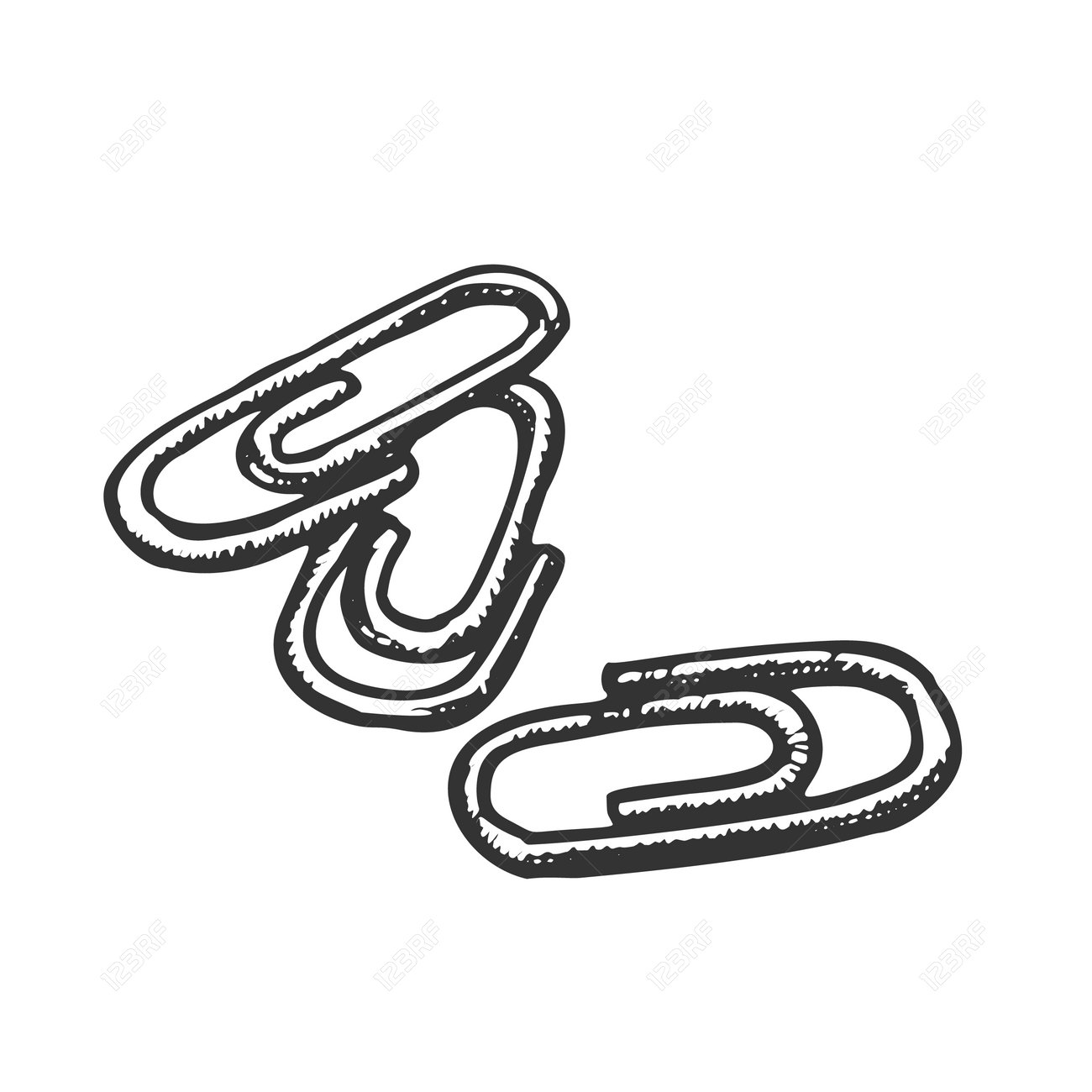 Paper Clips Office Stationery Monochrome Vector Document Clips Royalty Free Cliparts Vectors And Stock Illustration Image