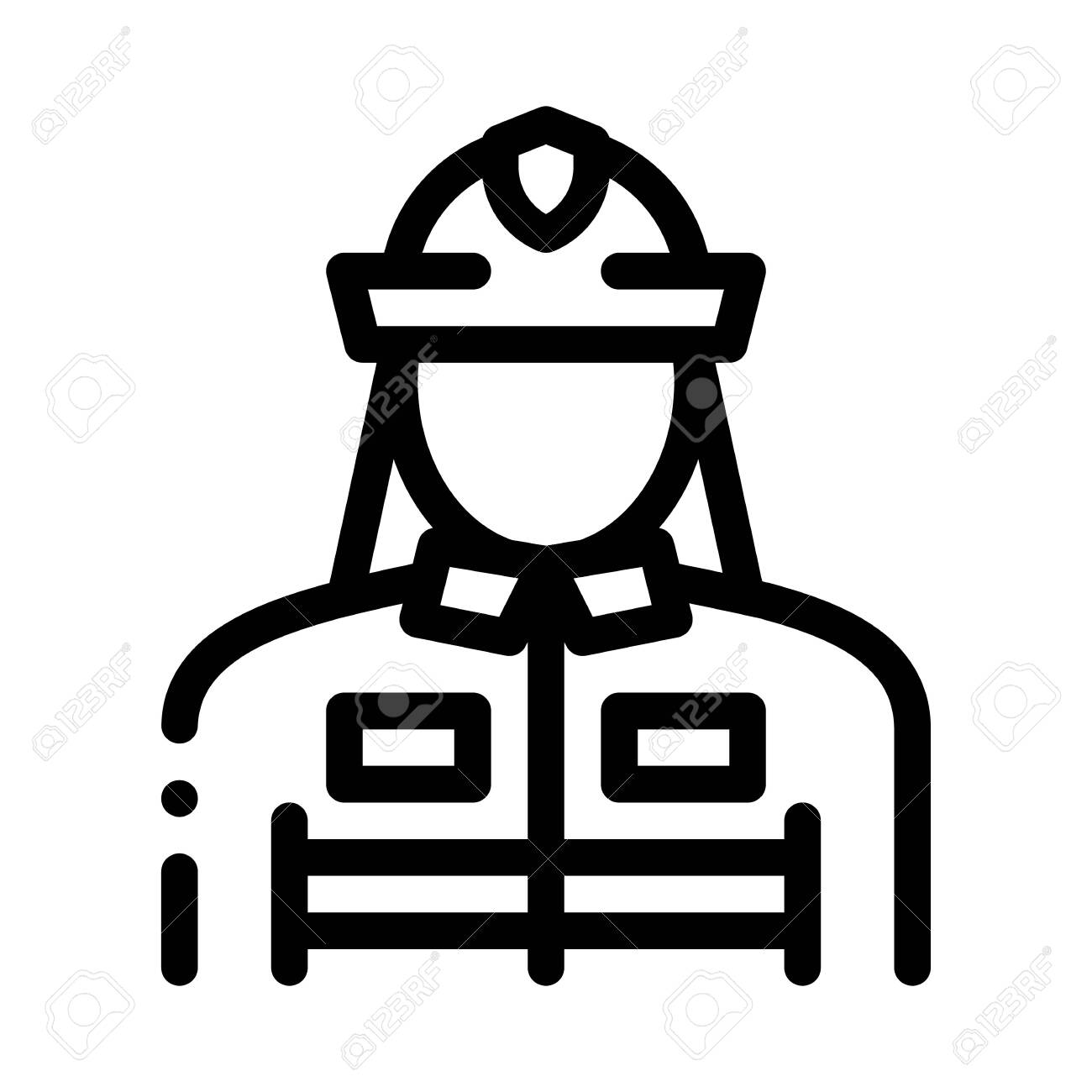 Firefighter Silhouette Icon Vector Outline Firefighter Silhouette Royalty Free Cliparts Vectors And Stock Illustration Image 137736866