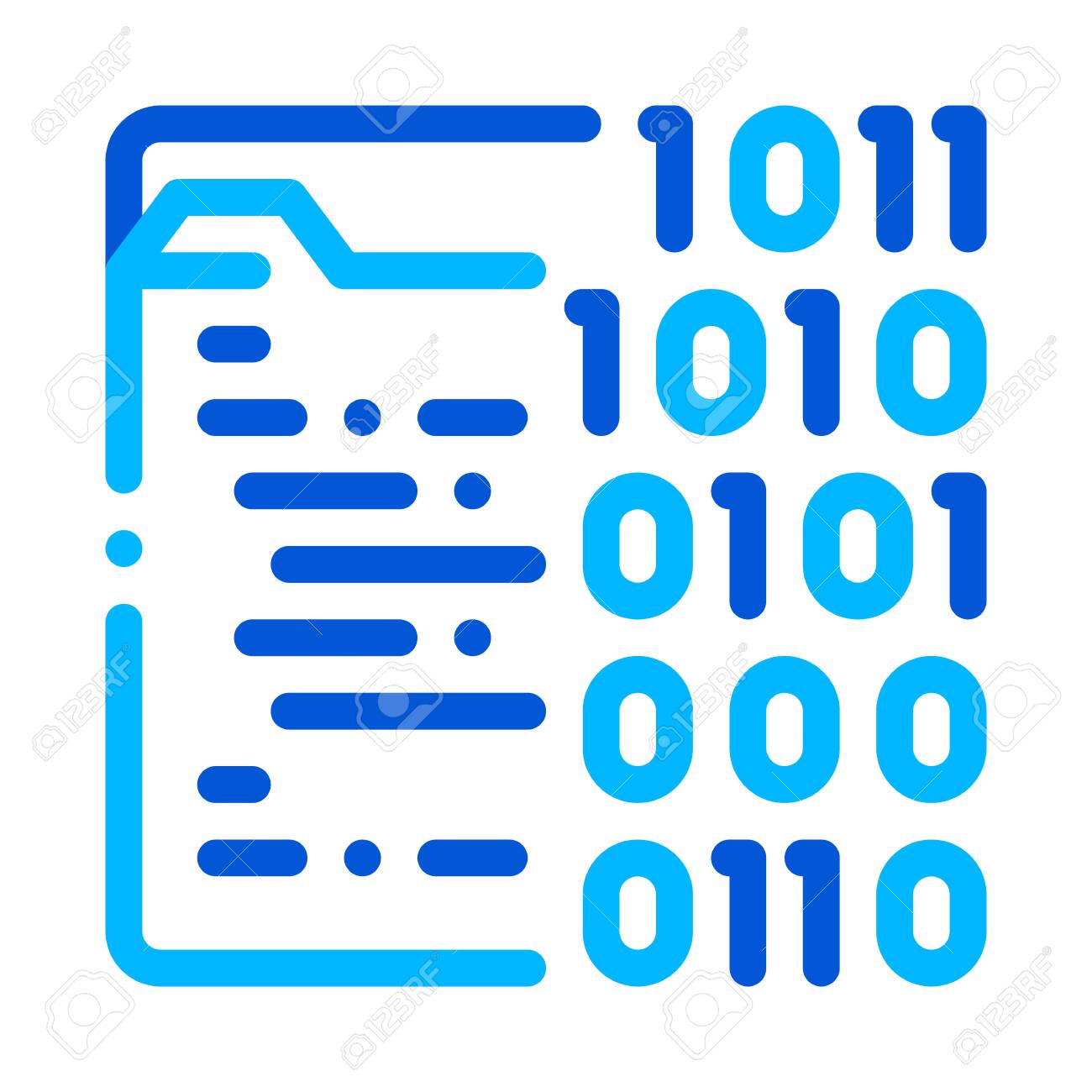 Binary File Coding System Vector Thin Line Icon. Coding System, Data  Encryption Linear Pictogram. Web Development, Programming Languages, Bug  Fix, Html, Script Contour Illustration Royalty Free SVG, Cliparts, Vectors,  And Stock Illustration.
