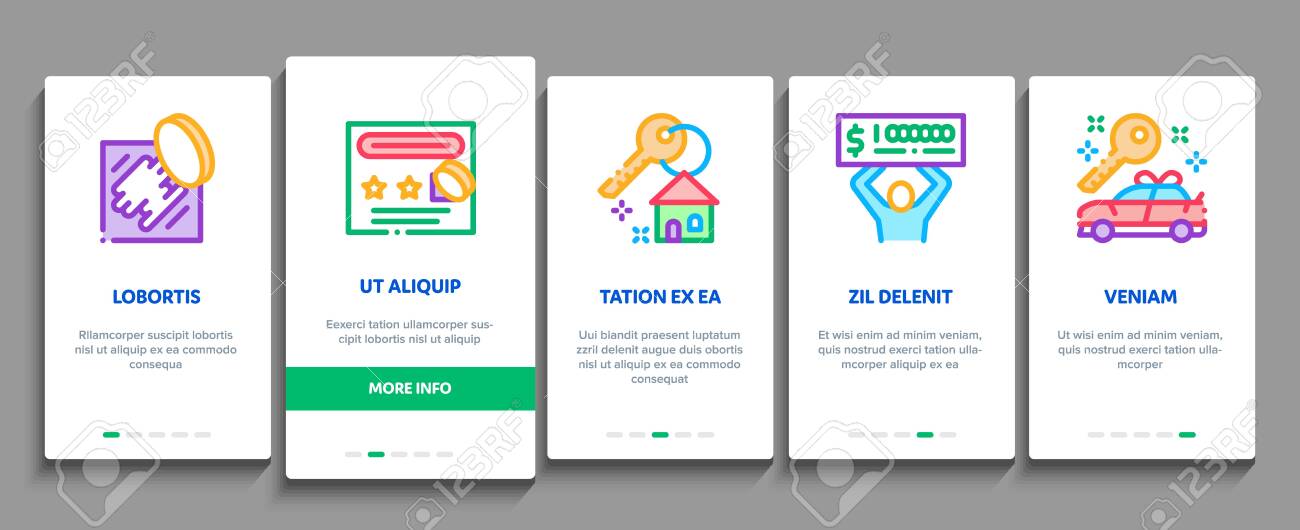 Lottery Gambling Game Onboarding Mobile App Page Screen Vector Royalty Free Cliparts Vectors And Stock Illustration Image