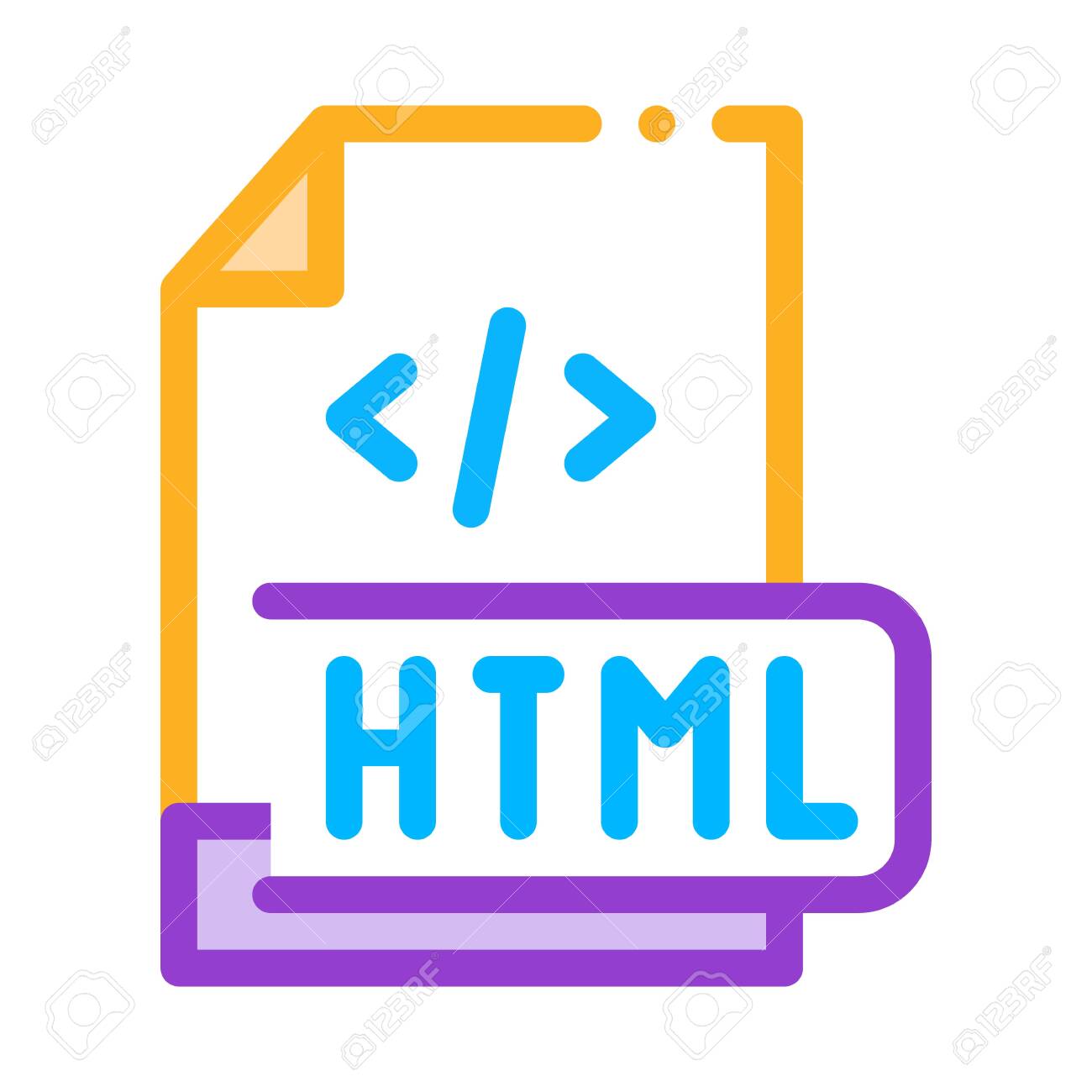 Front End Html Code Icon Vector. Front End Html Code Sign. Color Symbol  Illustration Royalty Free SVG, Cliparts, Vectors, And Stock Illustration.  Image 152687550.