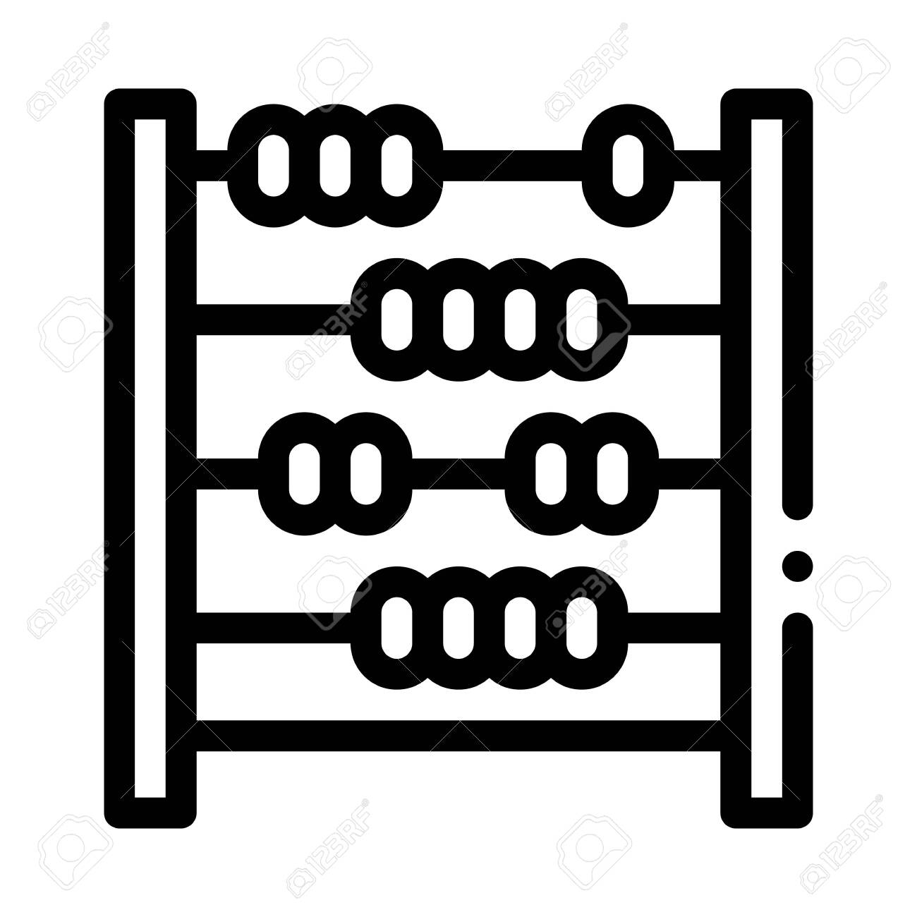 そろばんカウンターアイコンベクトル。そろばん副署。孤立した輪郭シンボルイラストのイラスト素材・ベクター Image 152976328