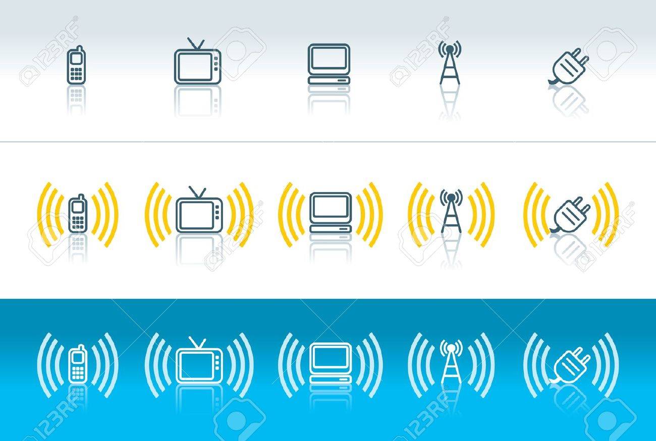 携帯電話 テレビ コンピューター 無線や電磁波のアイコンのプラグインのイラスト素材 ベクタ Image 携帯電話 テレビ コンピューター 無線や電磁波のアイコンのプラグインのイラスト素材 ベクタ Image