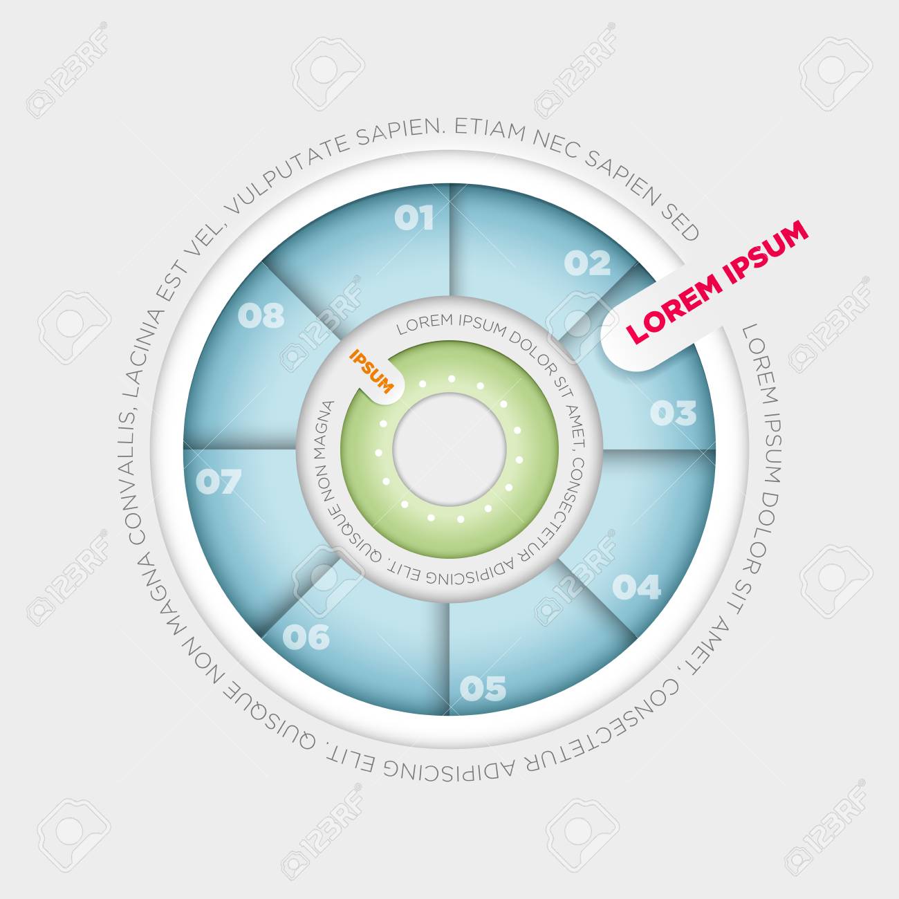 vector wheel pie chart infographic design template royalty free