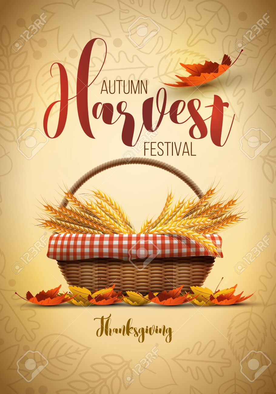 vector autumn harvest festival poster design template elements cartaz design