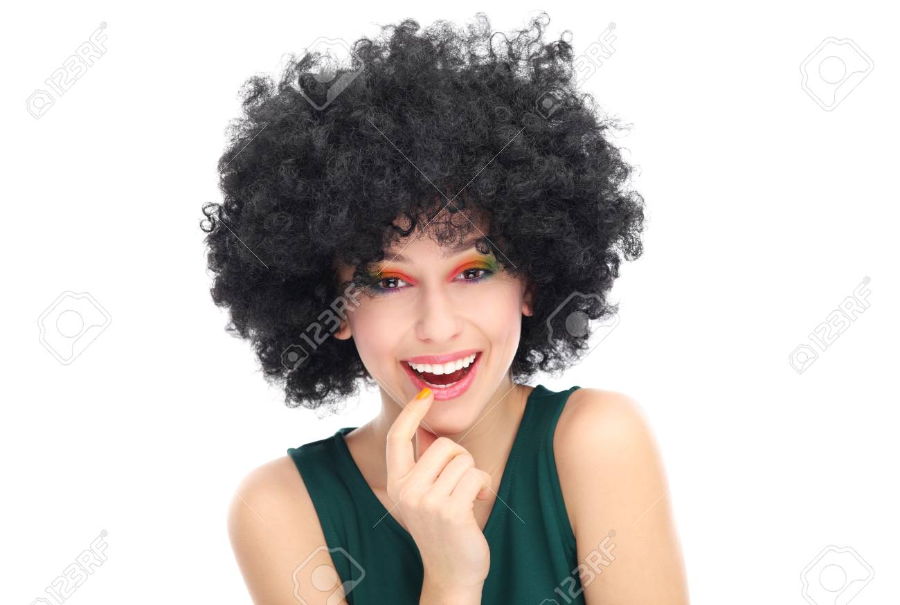 アフロと美しい女性 の写真素材 画像素材 Image