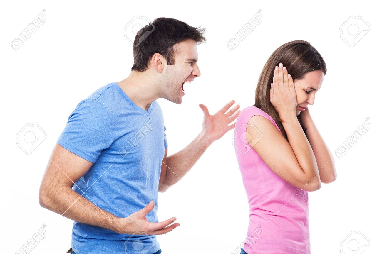 angry couple arguing stock