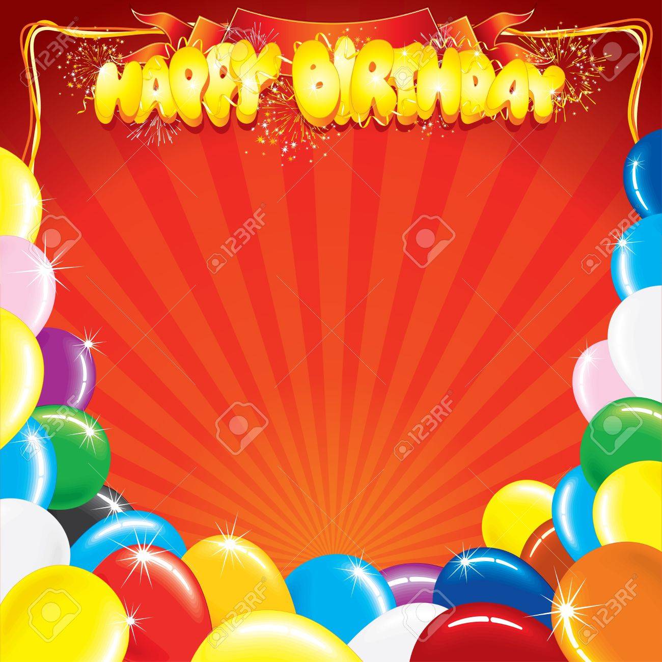 multicolor balloons with the words happy birthday template for