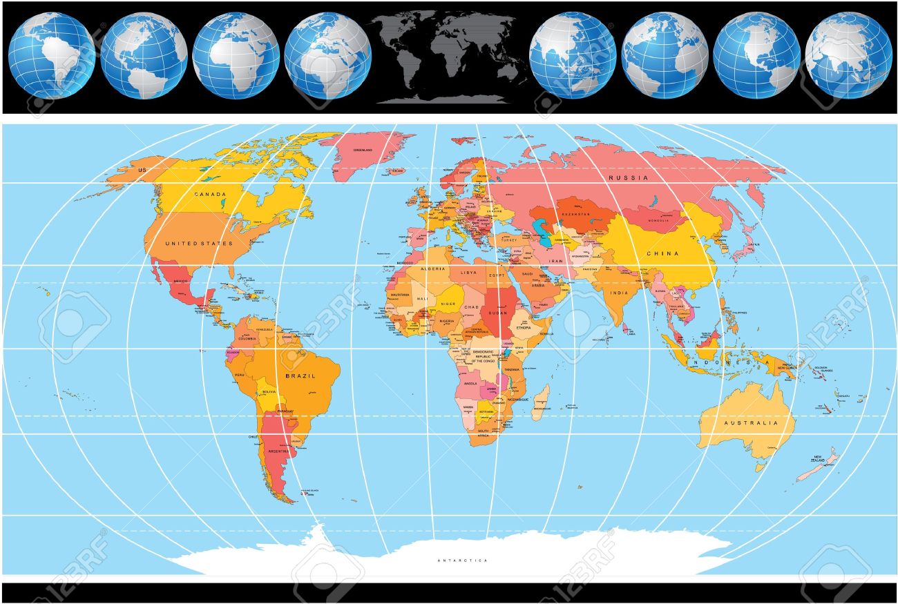 地球儀世界地図 地図の首都を持つすべての国があります のイラスト素材 ベクタ Image 地球儀世界地図 地図の首都を持つすべての国があります のイラスト素材 ベクタ Image