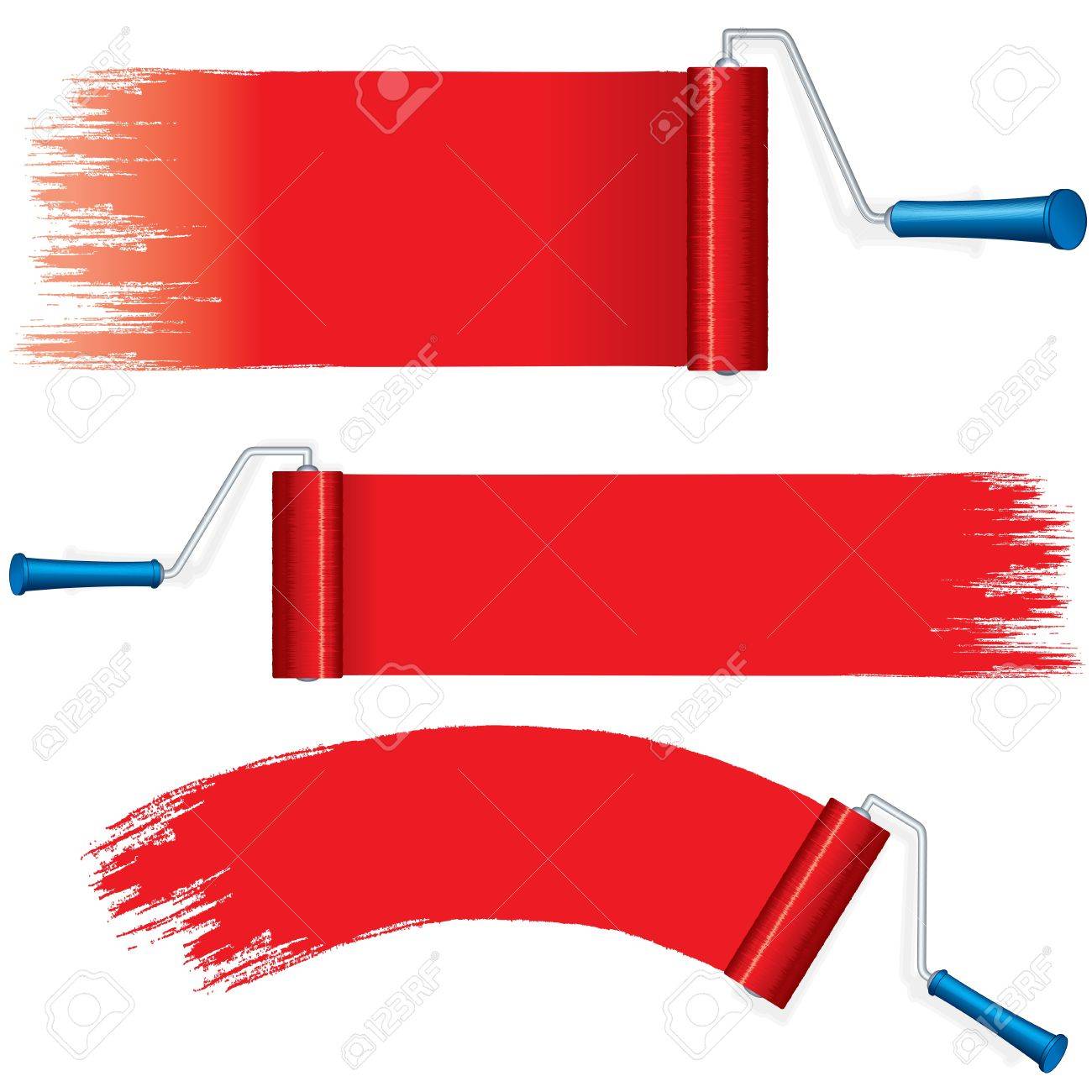 Red Roller Brush Painting Strokes On Wall Vector Royalty Free SVG,  Cliparts, Vectors, and Stock Illustration. Image 18230176., image size:1300x1300