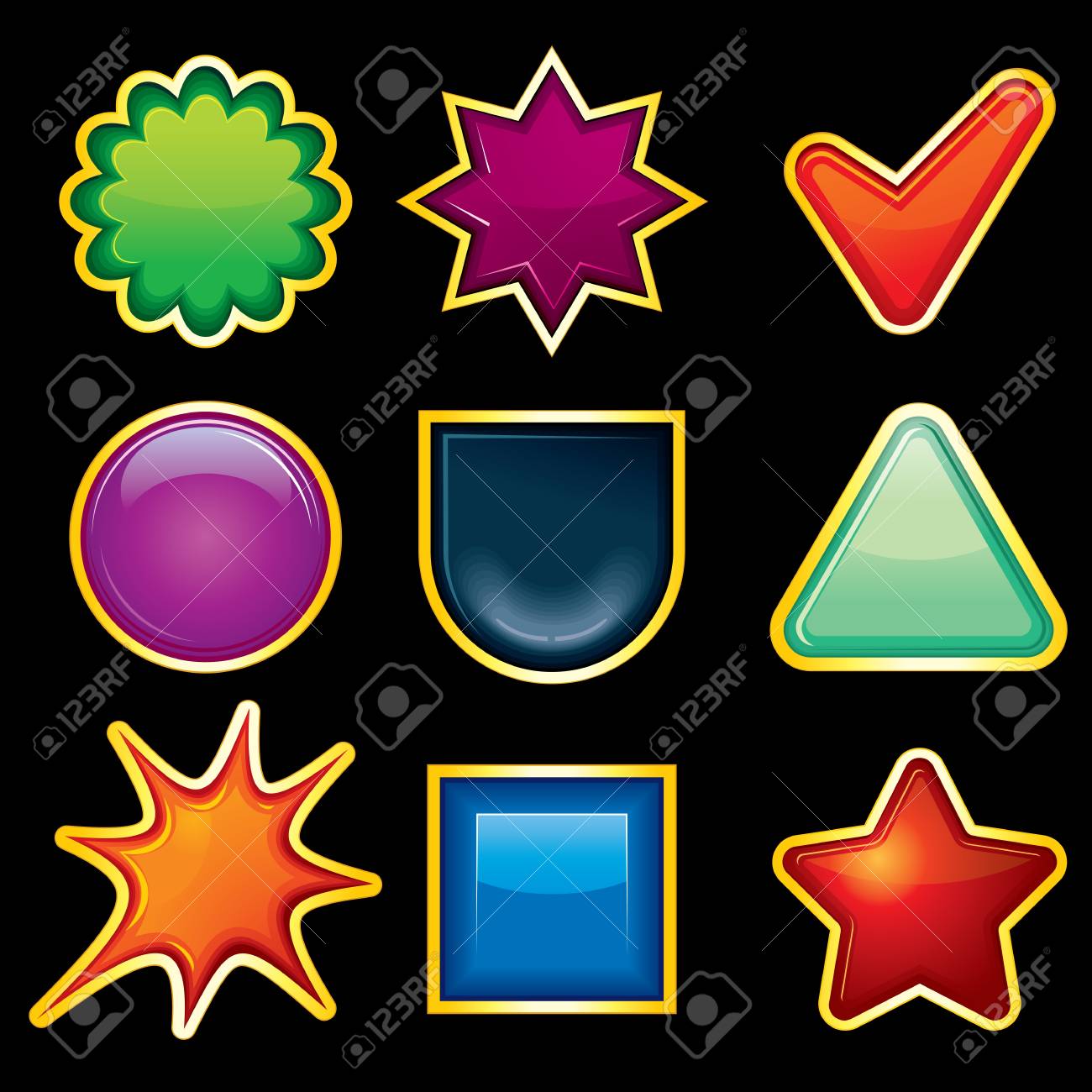 shiny templates for your icons labels or buttons stock photo shiny templates