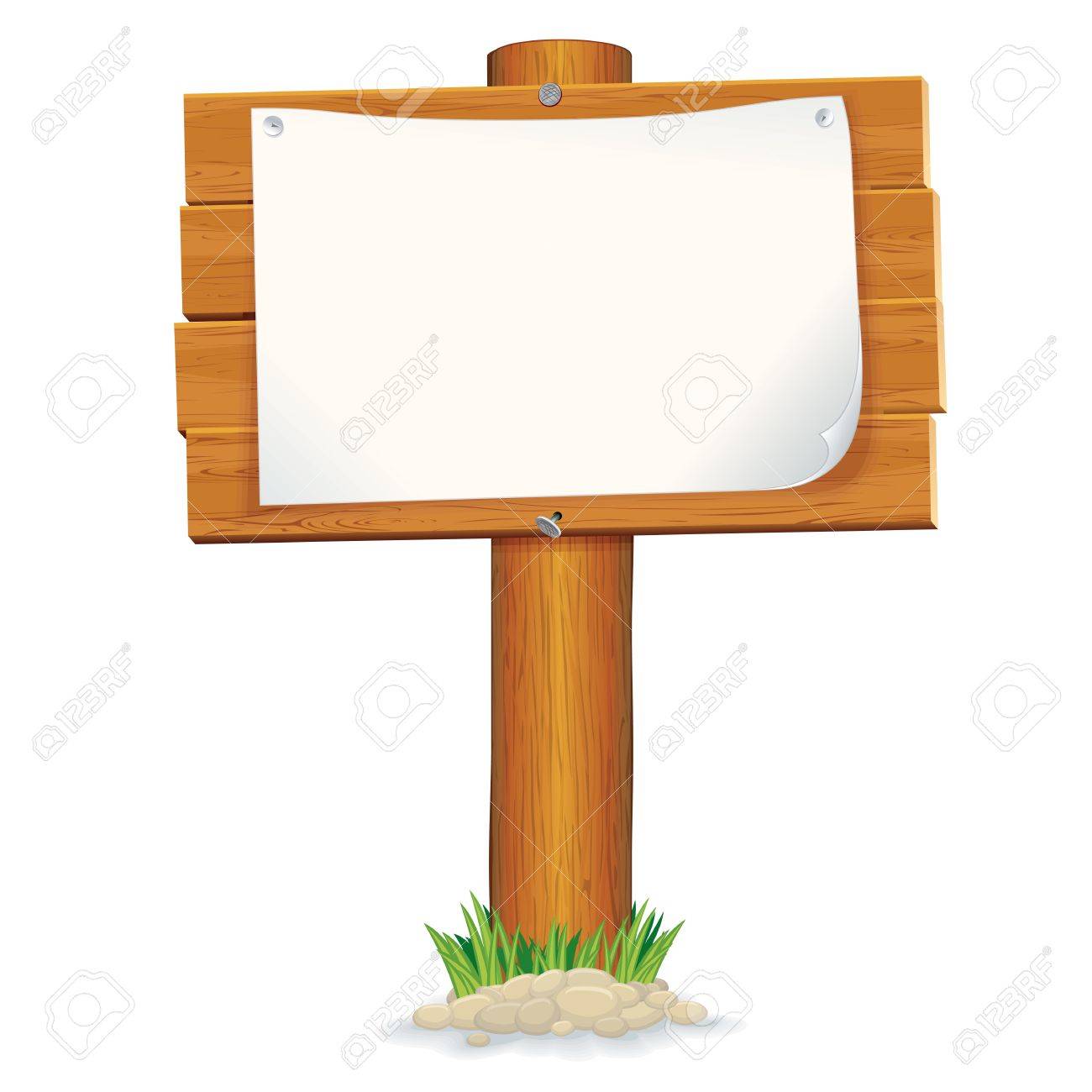 Wooden Sign With Paper Note Illustration Stock Photo Picture And Royalty Free Image Image