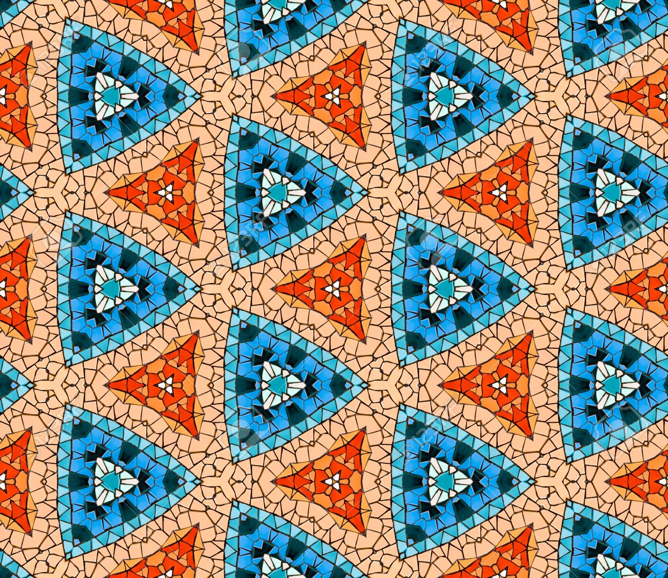 nahtlose gefliesten mosaik muster von kaleidoskopischen vernderten sechseckige echte keramische fliesen angeordnet bunten dreieck formen - Mosaik Muster nahtlose gefliesten mosaik muster von kaleidoskopischen vernderten sechseckige echte keramische fliesen angeordnet bunten dreieck formen - Mosaik Muster