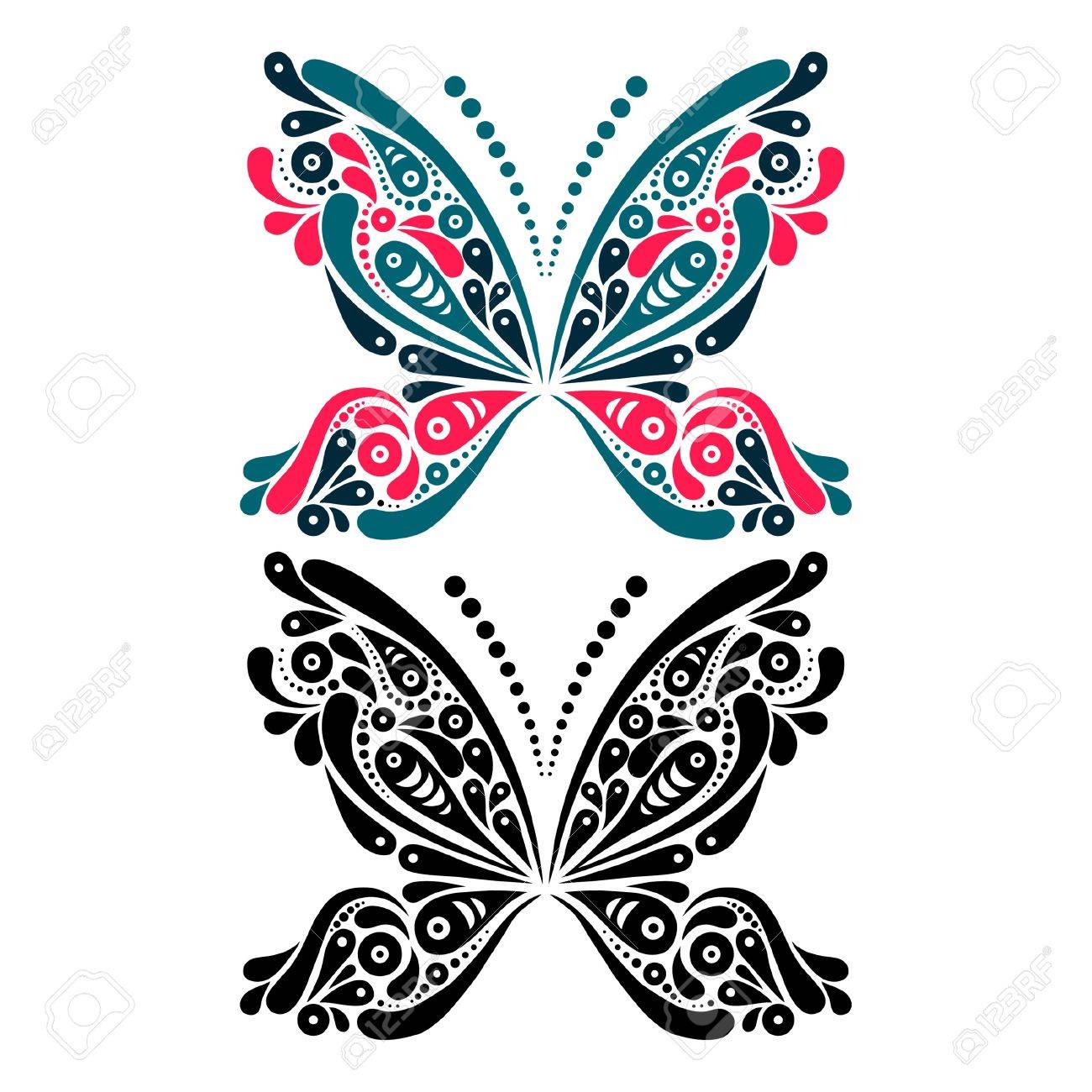 Beautiful Butterfly Tattoo Artistic Pattern In Butterfly Shape