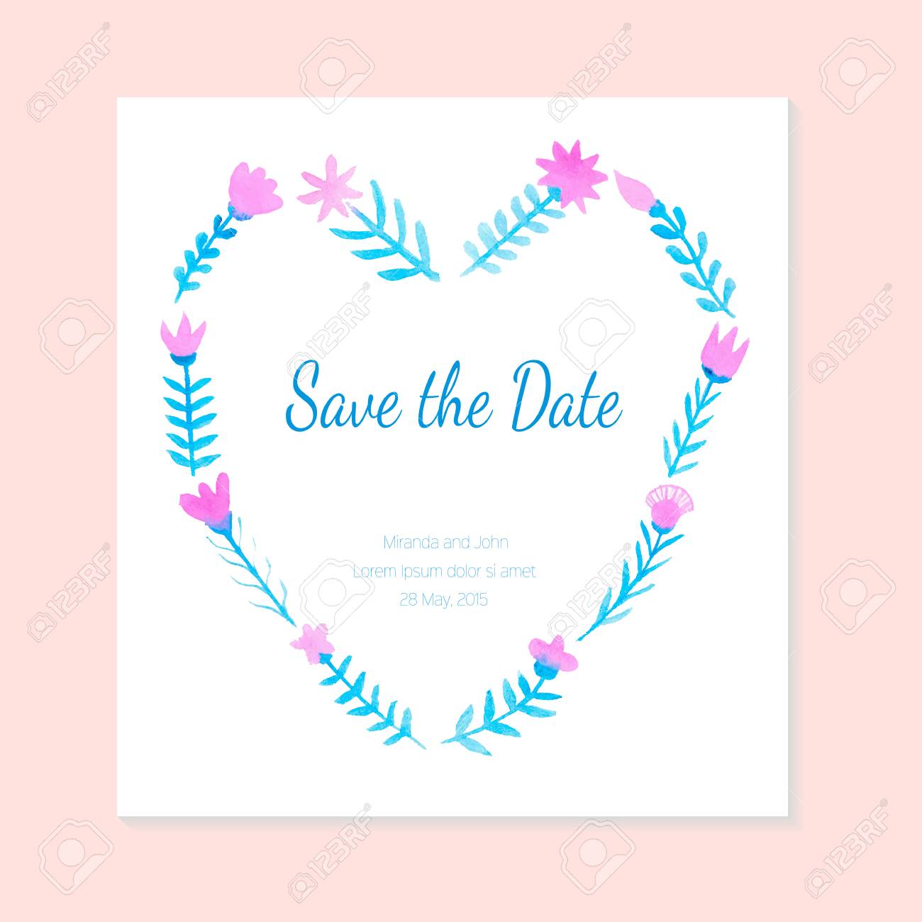 beautiful watercolor card template for wedding invitation save save the date cards template