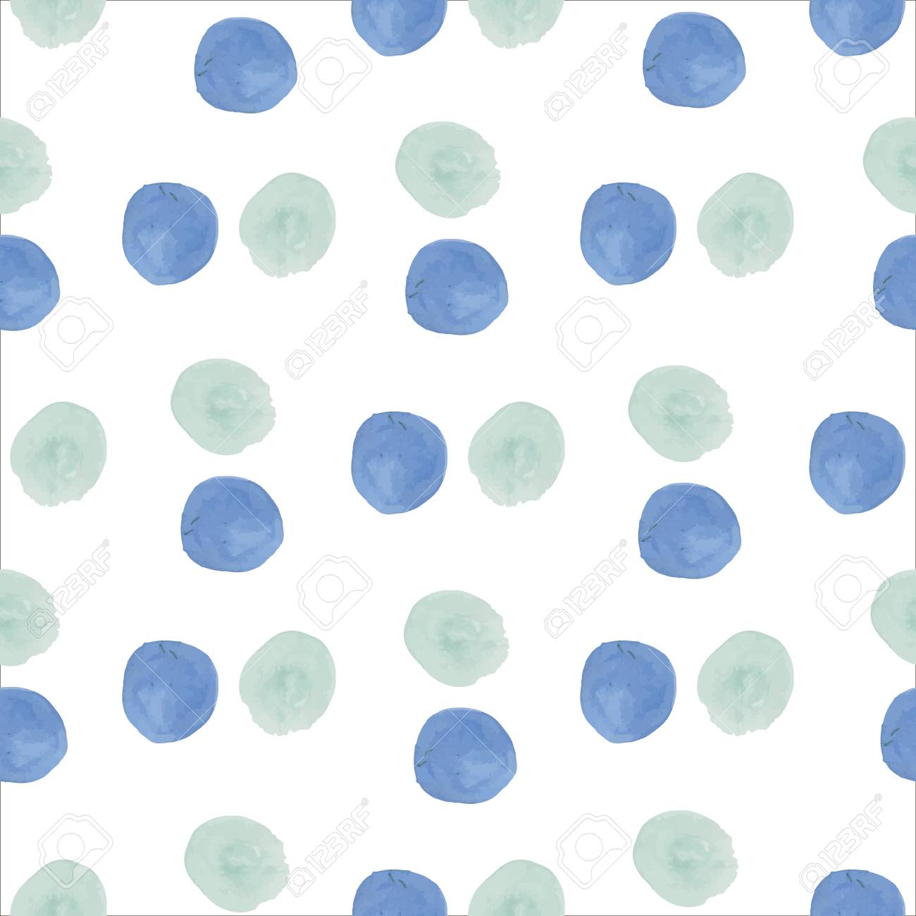 Watercolor Seamless Pattern With Polka Dots Abstract Background