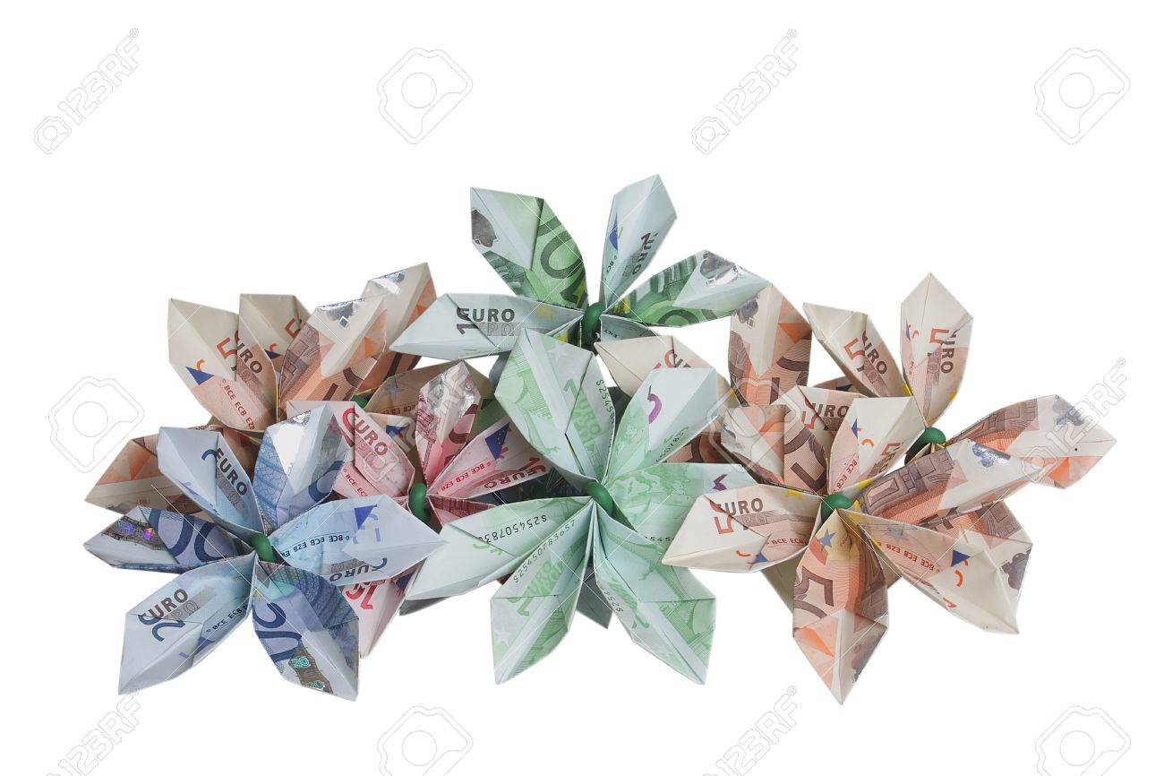 Bouquet Of Flowers Origami Made By Bills Of Different Values