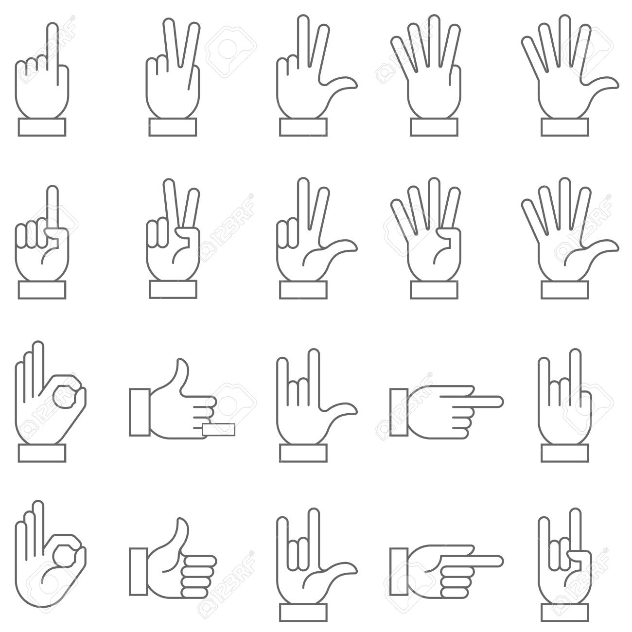 ハンドサイン 正確には 近代的な丸みを帯びたスタイルとのコレクションです のイラスト素材 ベクタ Image